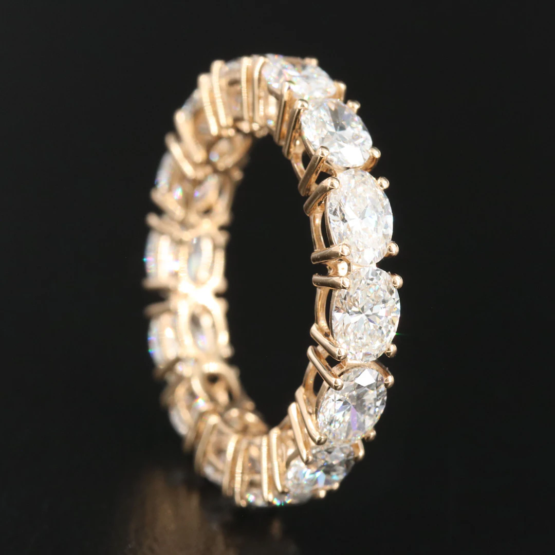 18K 4.24 CTW Diamond Eternity Band with GIA Reports