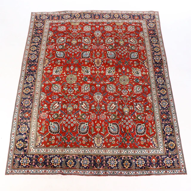 9'9 x 12'10 Hand-Knotted Persian Isfahan Style Room-Sized Rug