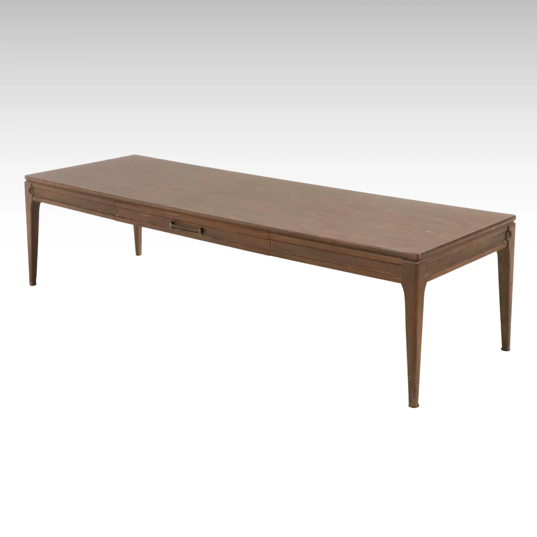 Mersman Mid Century Modern Walnut Coffee Table with Drawer, Mid-20th Century