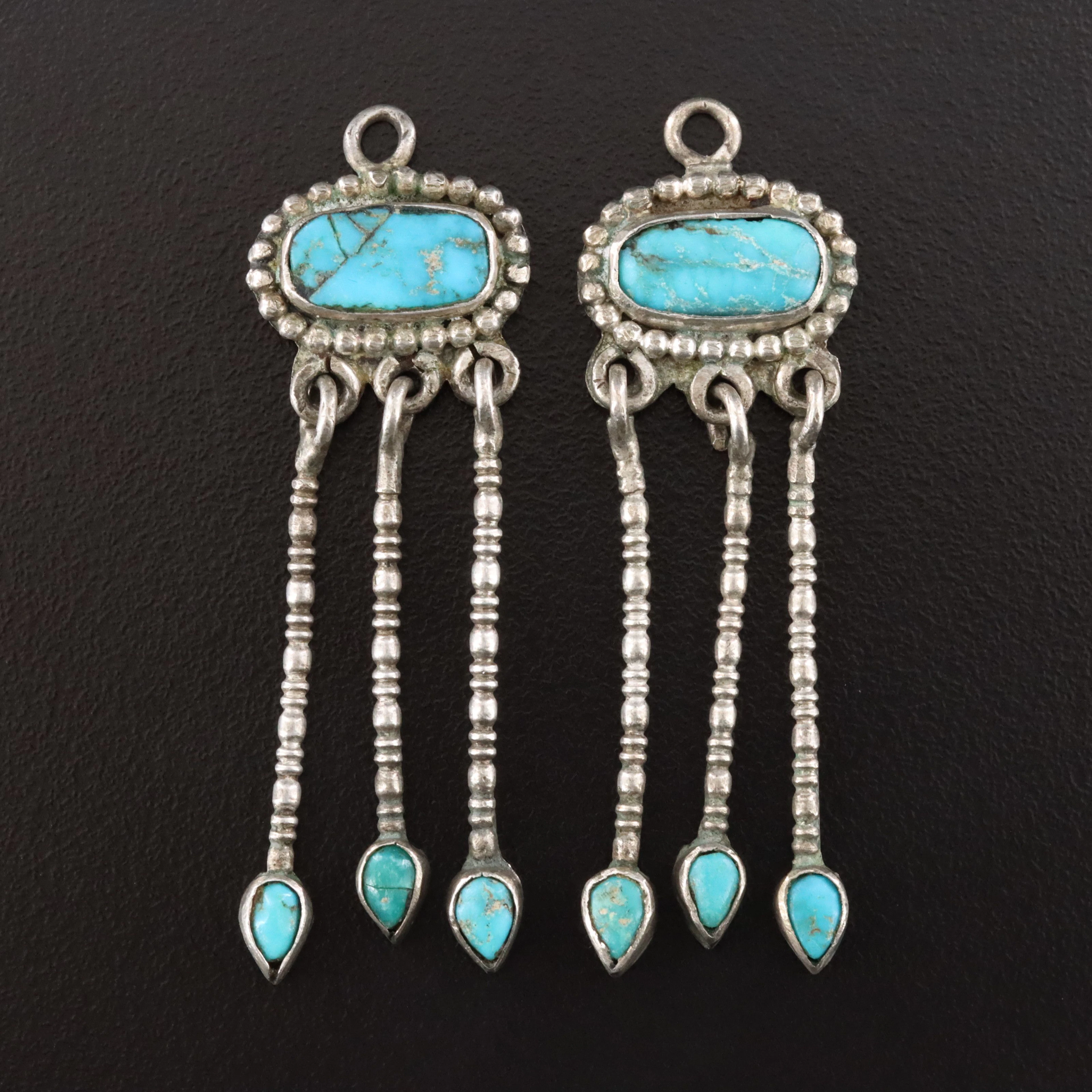 Sterling Turquoise Fringe Earring Enhancers