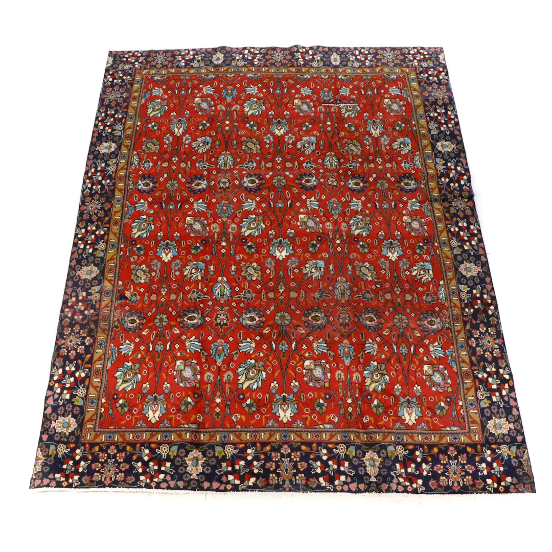 9'2 x 12'8 Hand-Knotted Persian Isfahan Style Room-Sized Rug