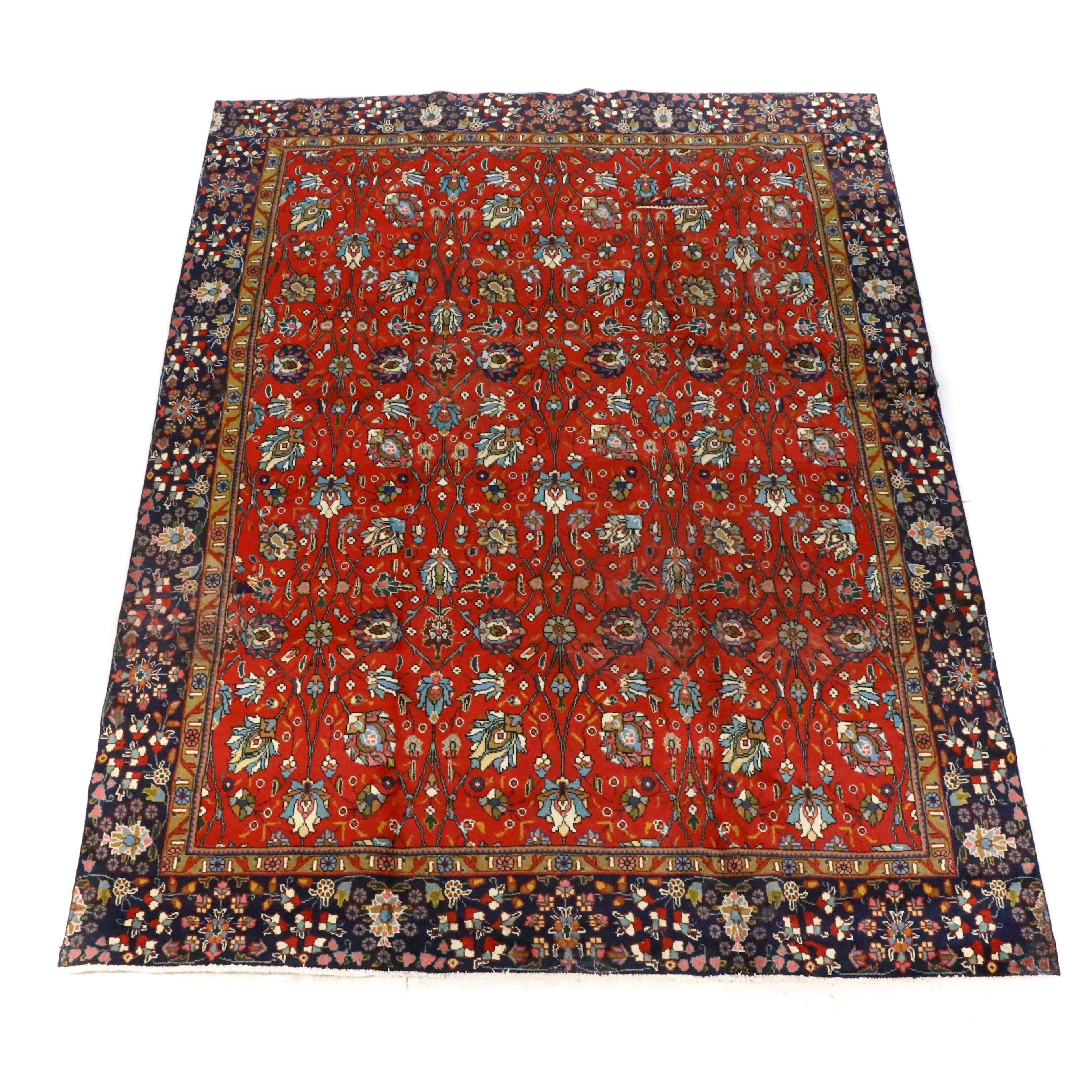 9'2 x 12'8 Hand-Knotted Persian Isfahan Style Room-Sized Rug