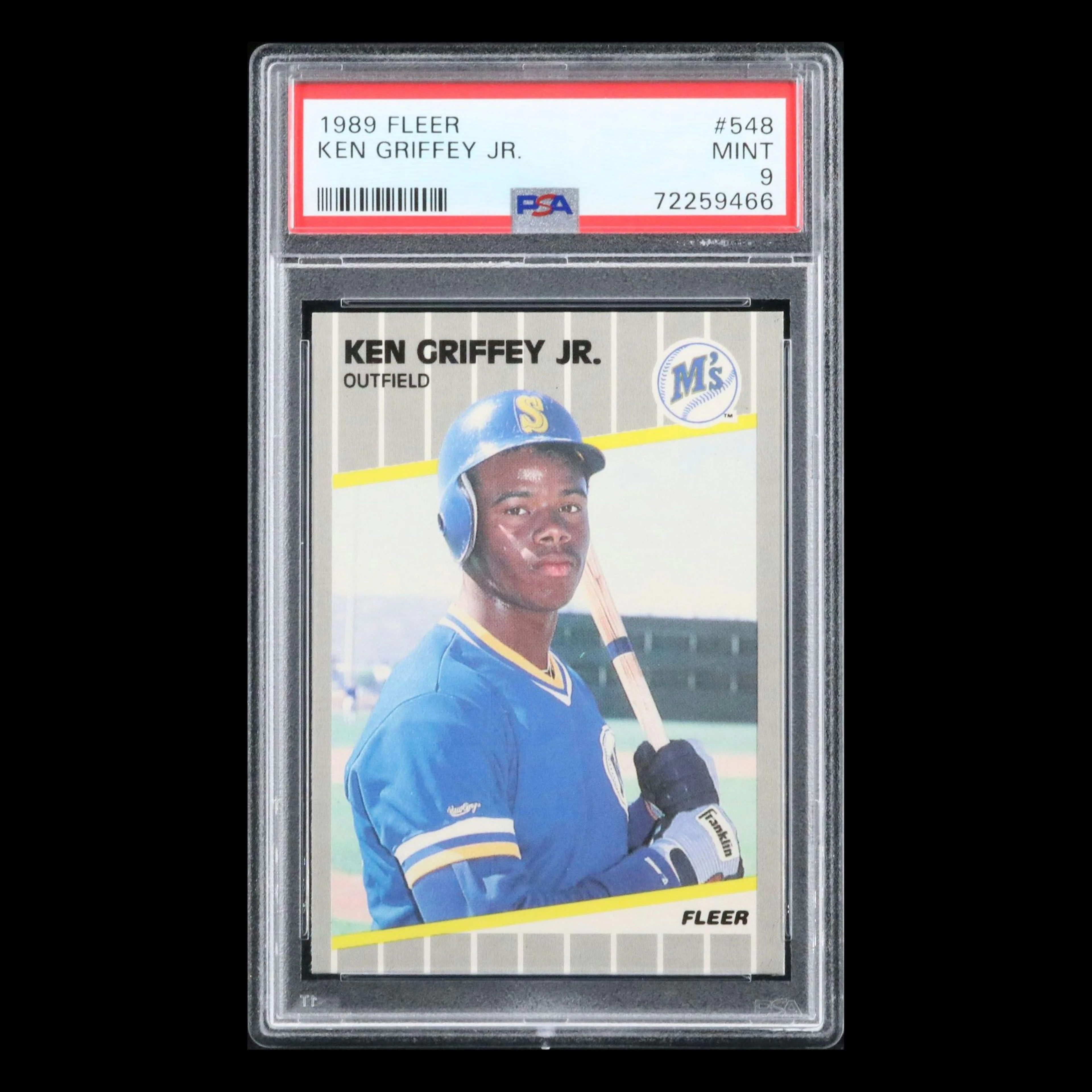 1989 Fleer Ken Griffey Jr. Rookie Baseball Card Graded PSA 9