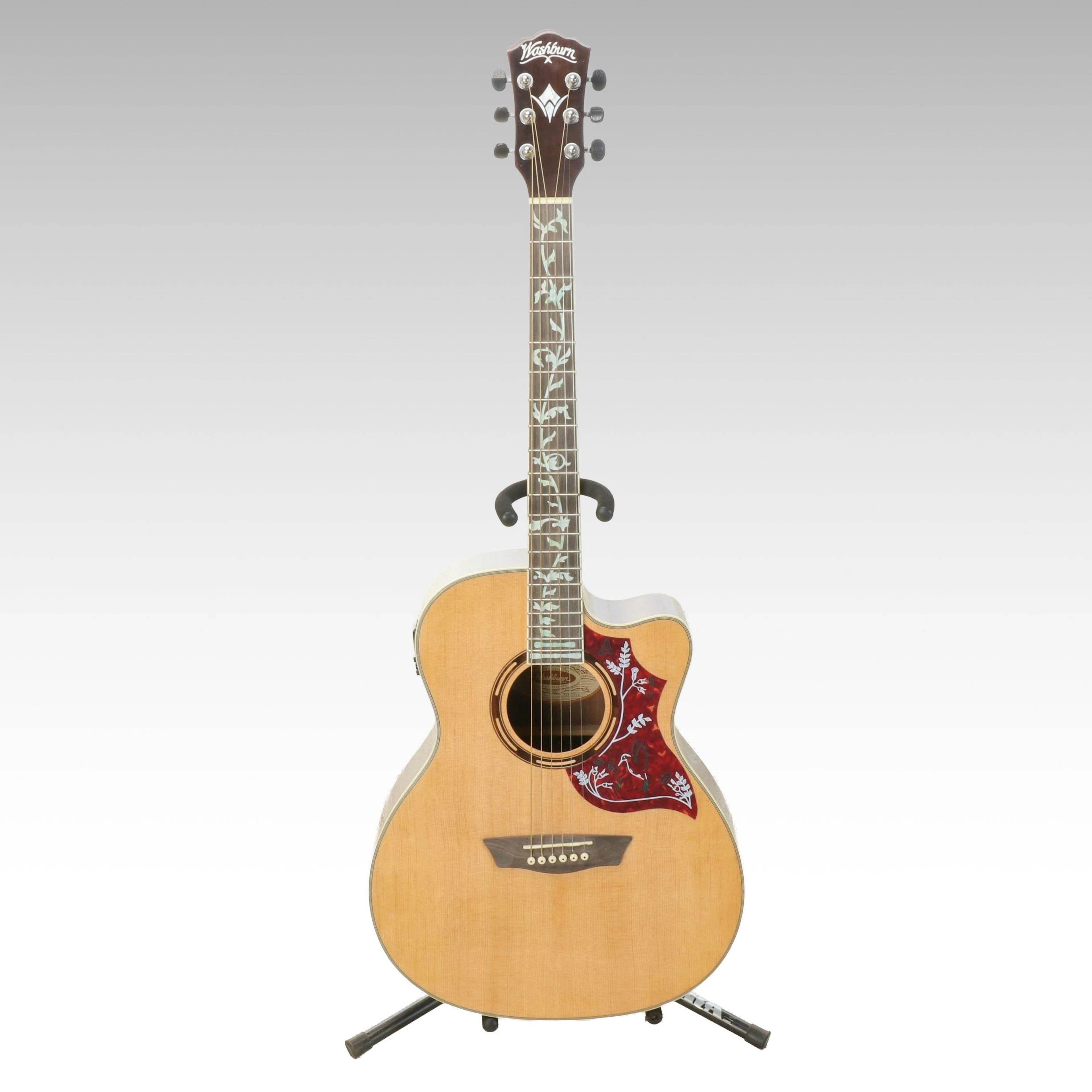 Washburn AG70CEK Celluloid Inlay Electric Acoustic Guitar