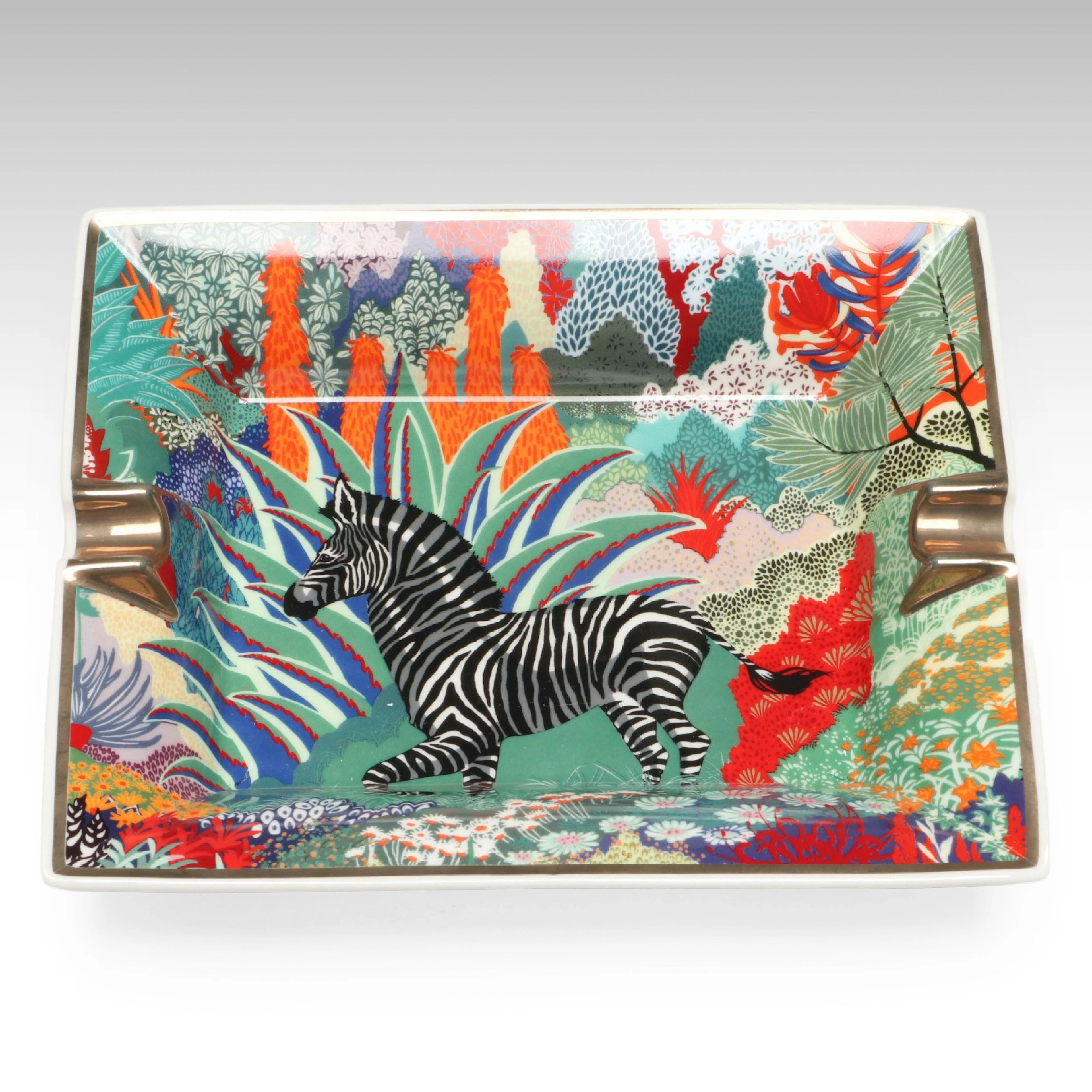 Hermès "Mountain Zebra" Porcelain Ashtray