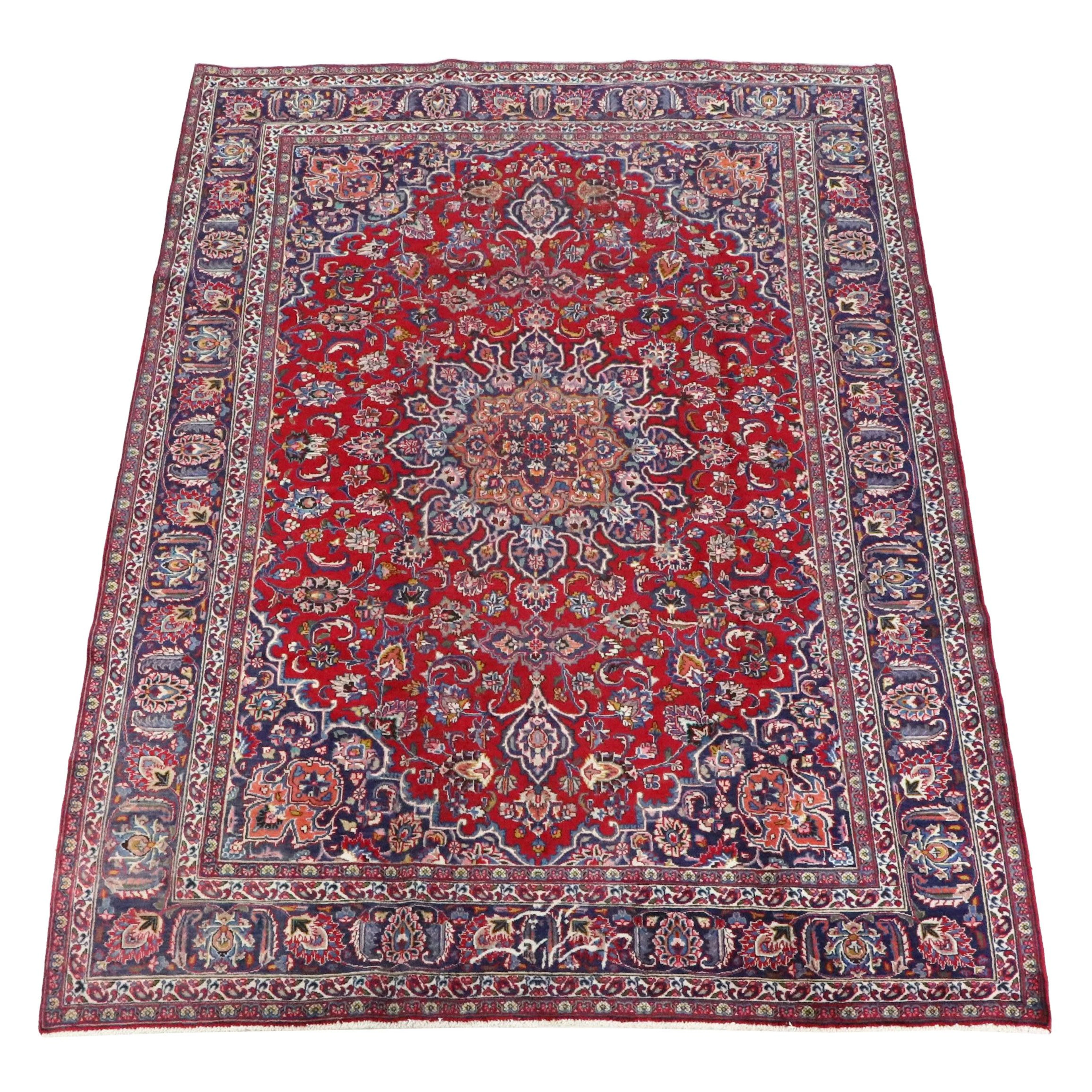 8'1 x 11'2 Hand-Knotted Persian Mashhad Area Rug