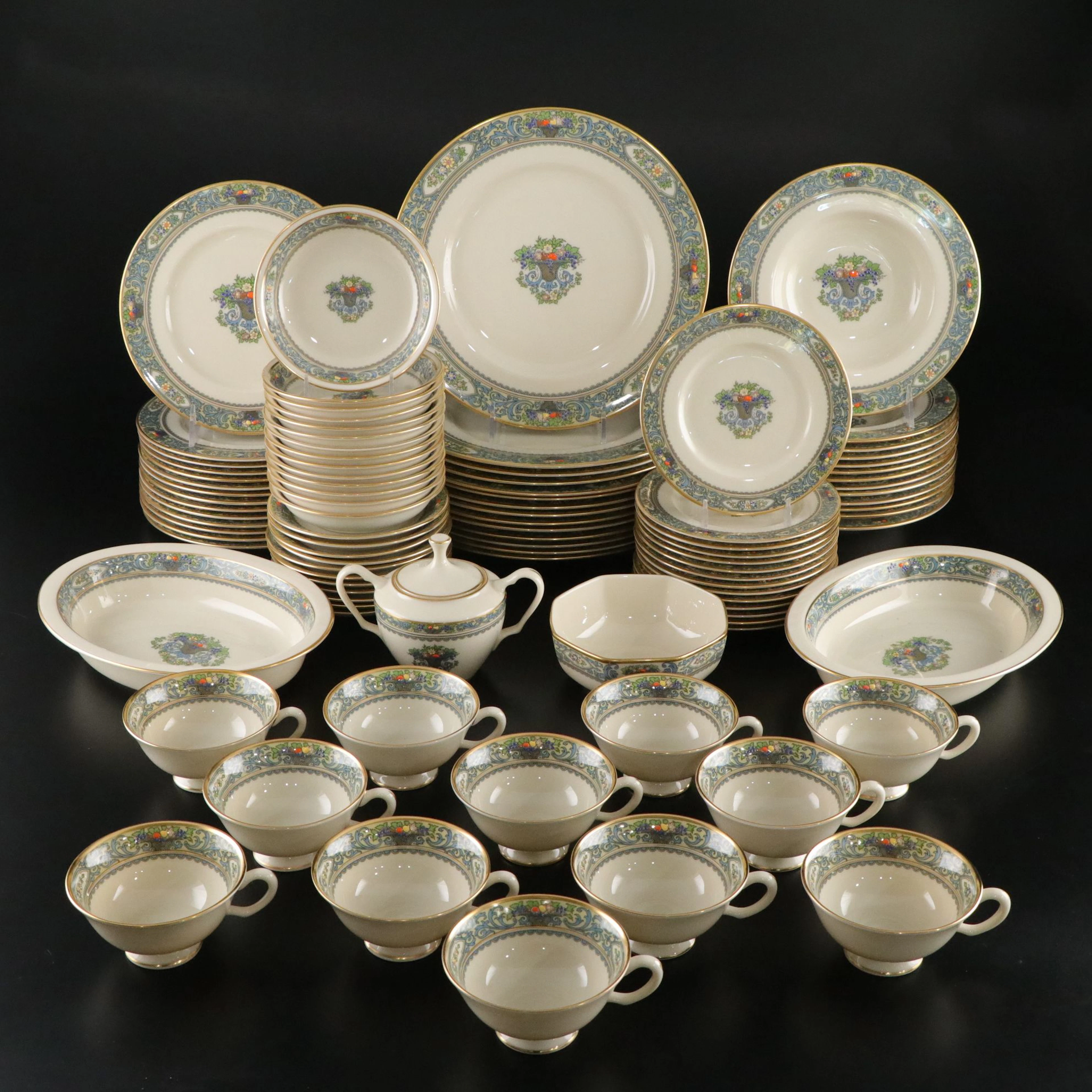 Lenox "Autumn" Gilt Trim China Dinnerware, Mid-20th Century