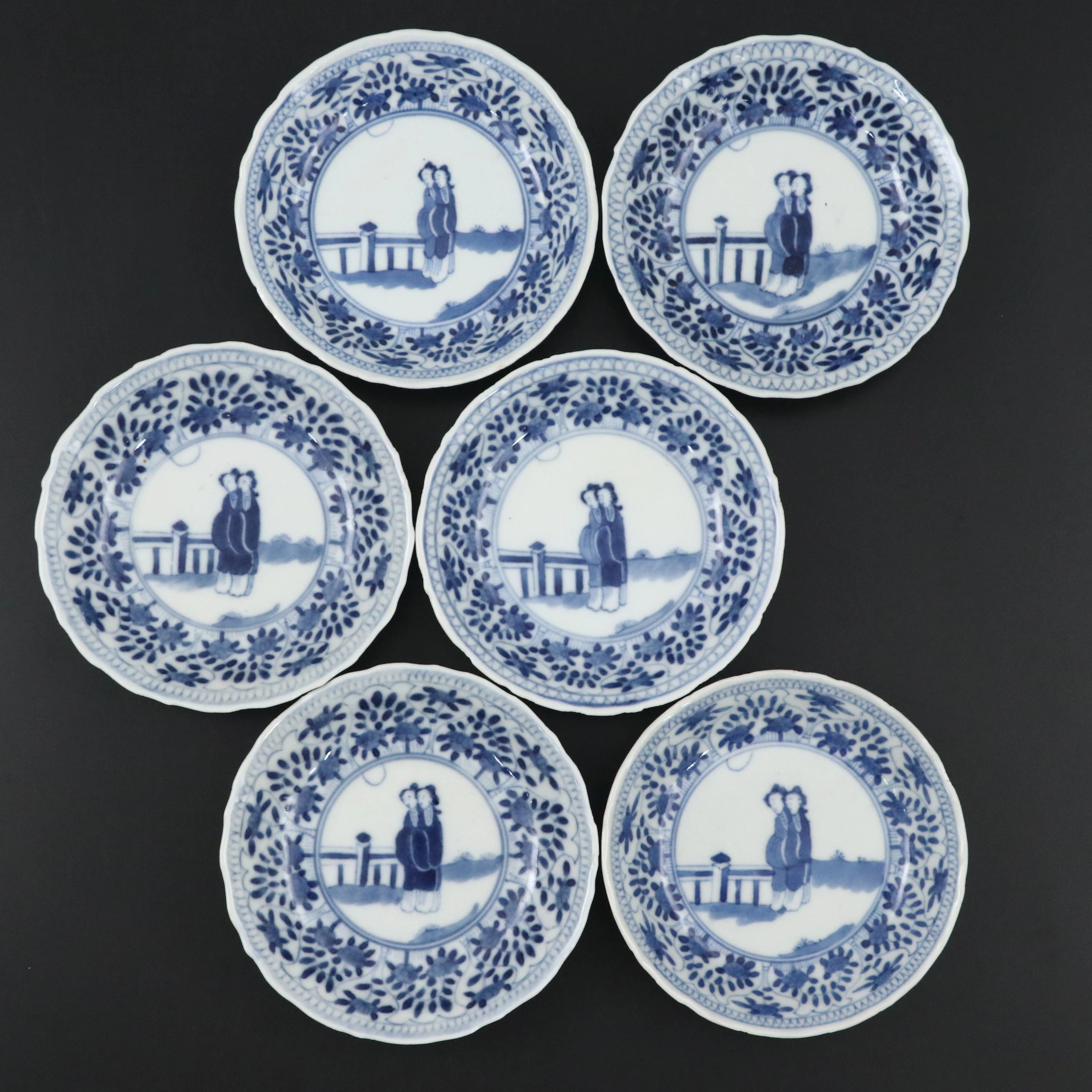 Antique Chinese Blue and White Porcelain Dishes, 18th/19th Century