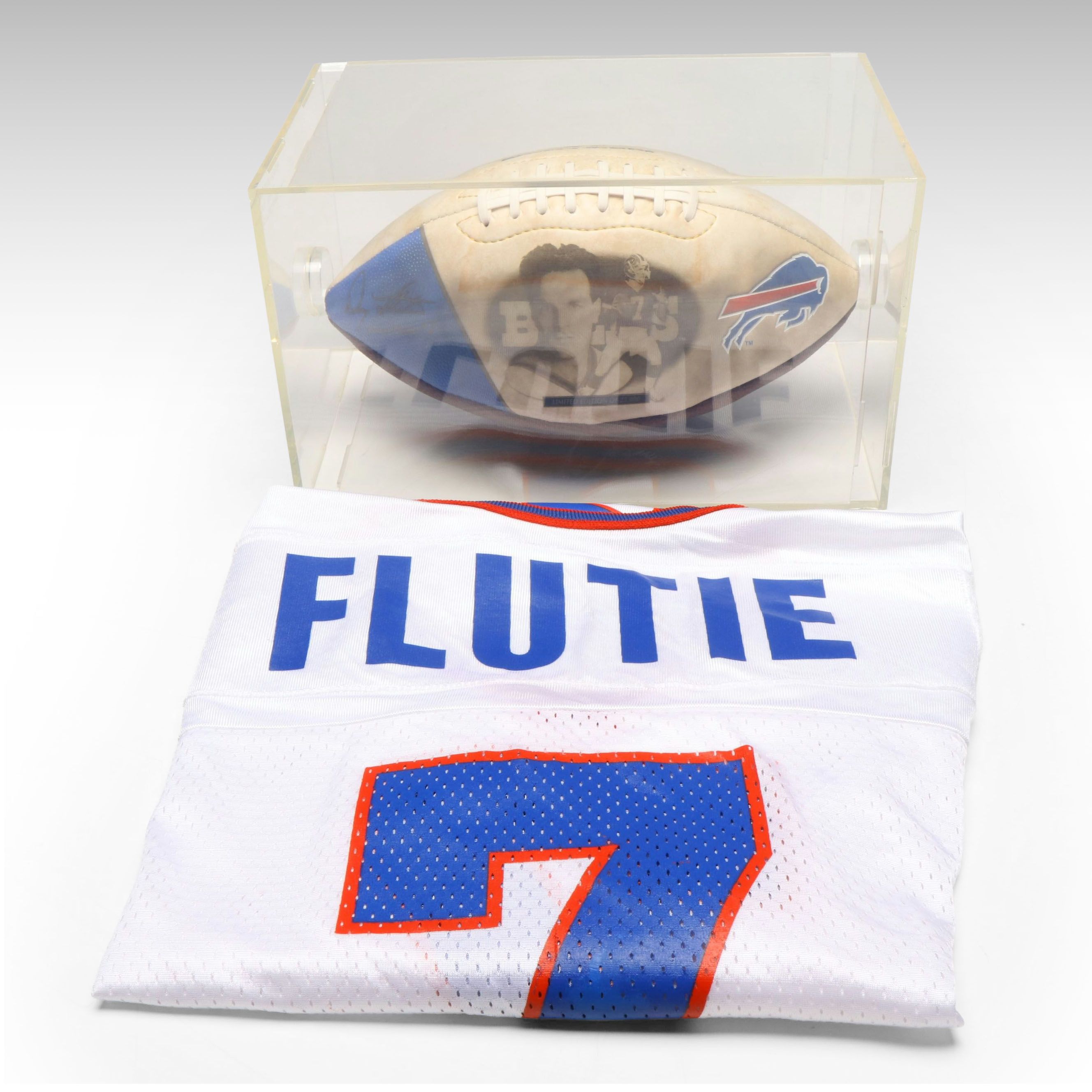 Doug Flutie Limited Edition Football with Buffalo Bills Jersey