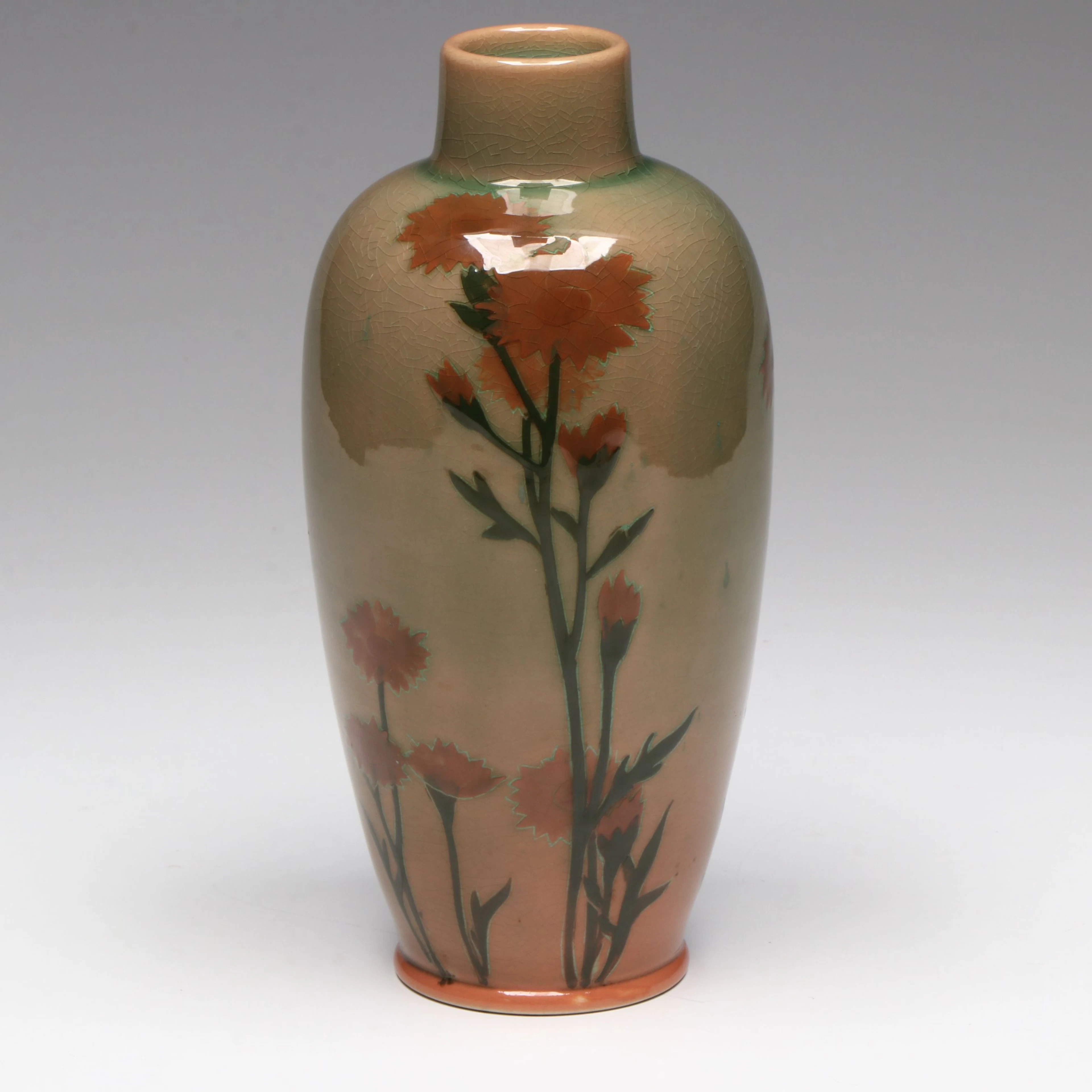 Matthew Andrew Daly for Rookwood Pottery Floral Ceramic Vase, Late 19th Century