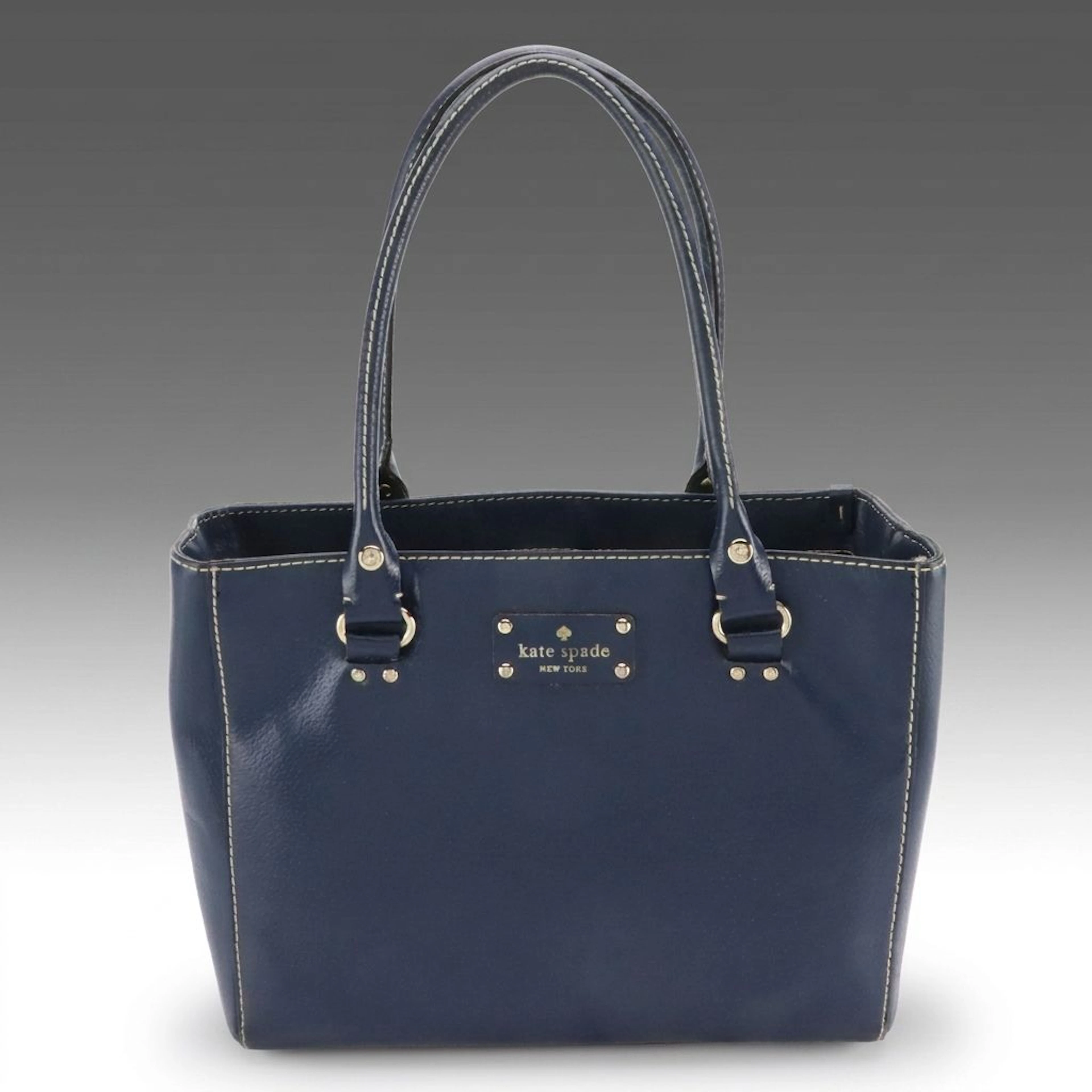 Kate Spade Wellesley Tote Bag in Blue Grained Leather