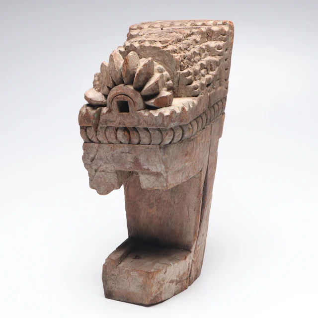 Indian Hand-Carved Wooden Architectural Element