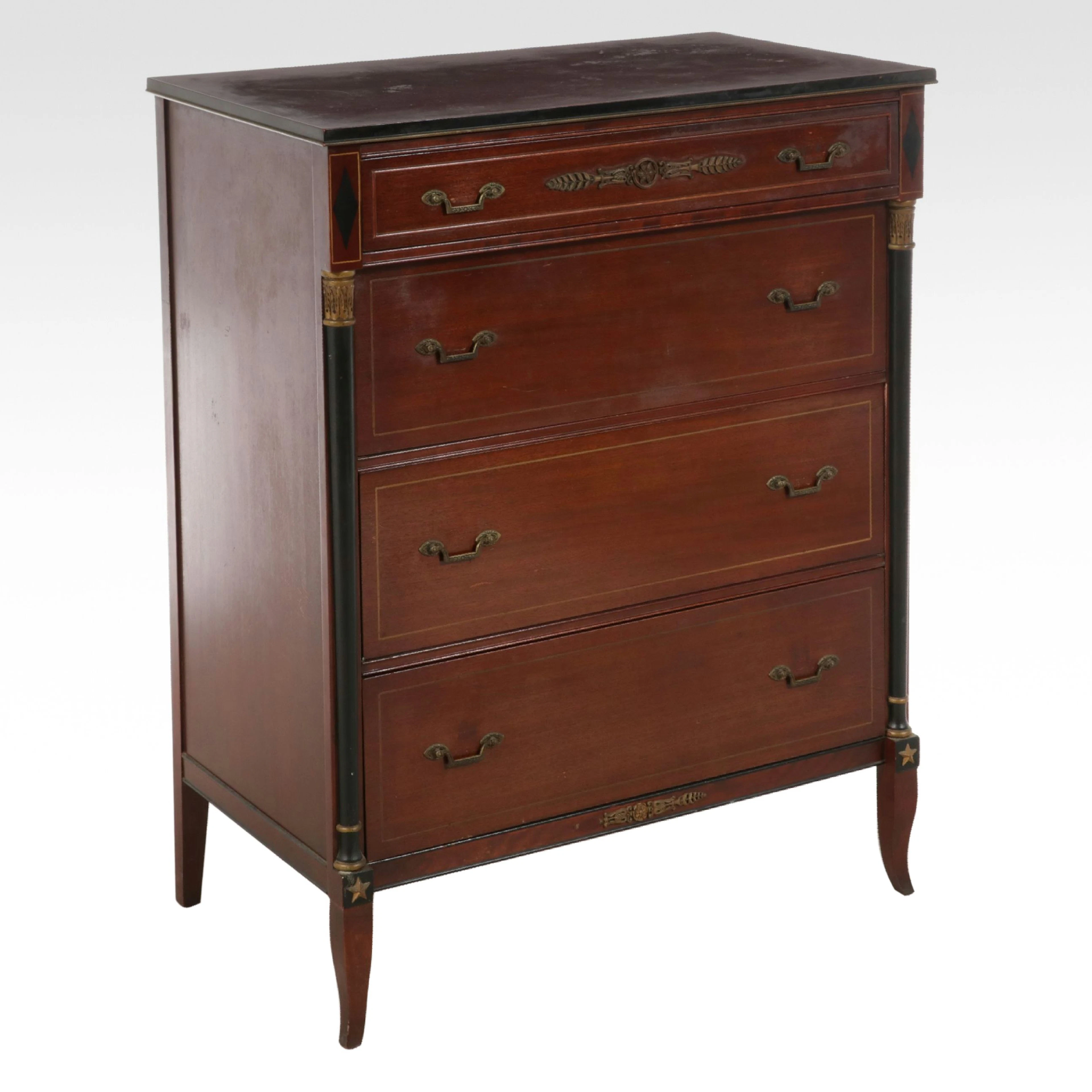 R-Way Empire Style Mahogany Chest of Drawers, Mid-20th Century