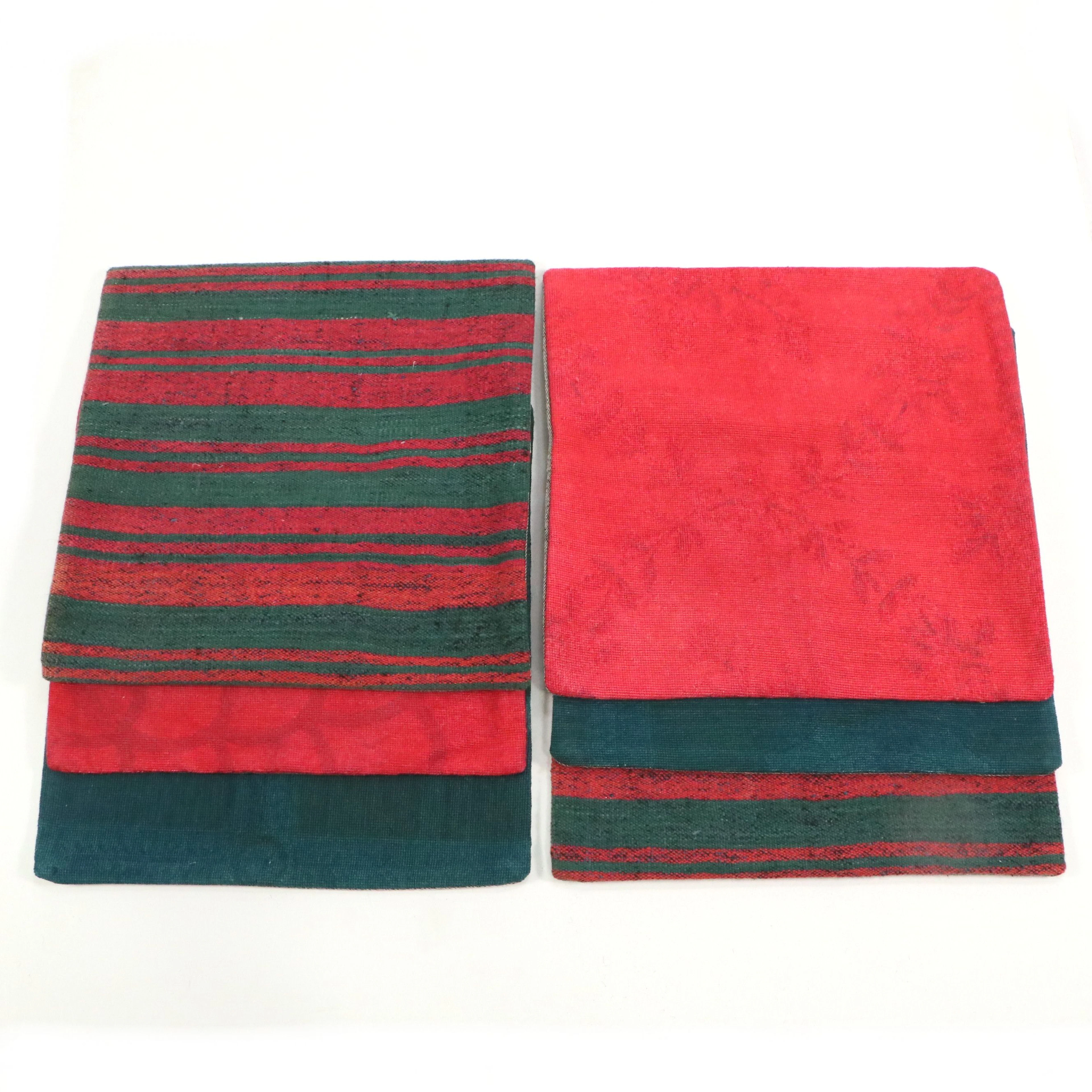 Turkish Overdyed Handwoven Rug Faced Pillow Covers