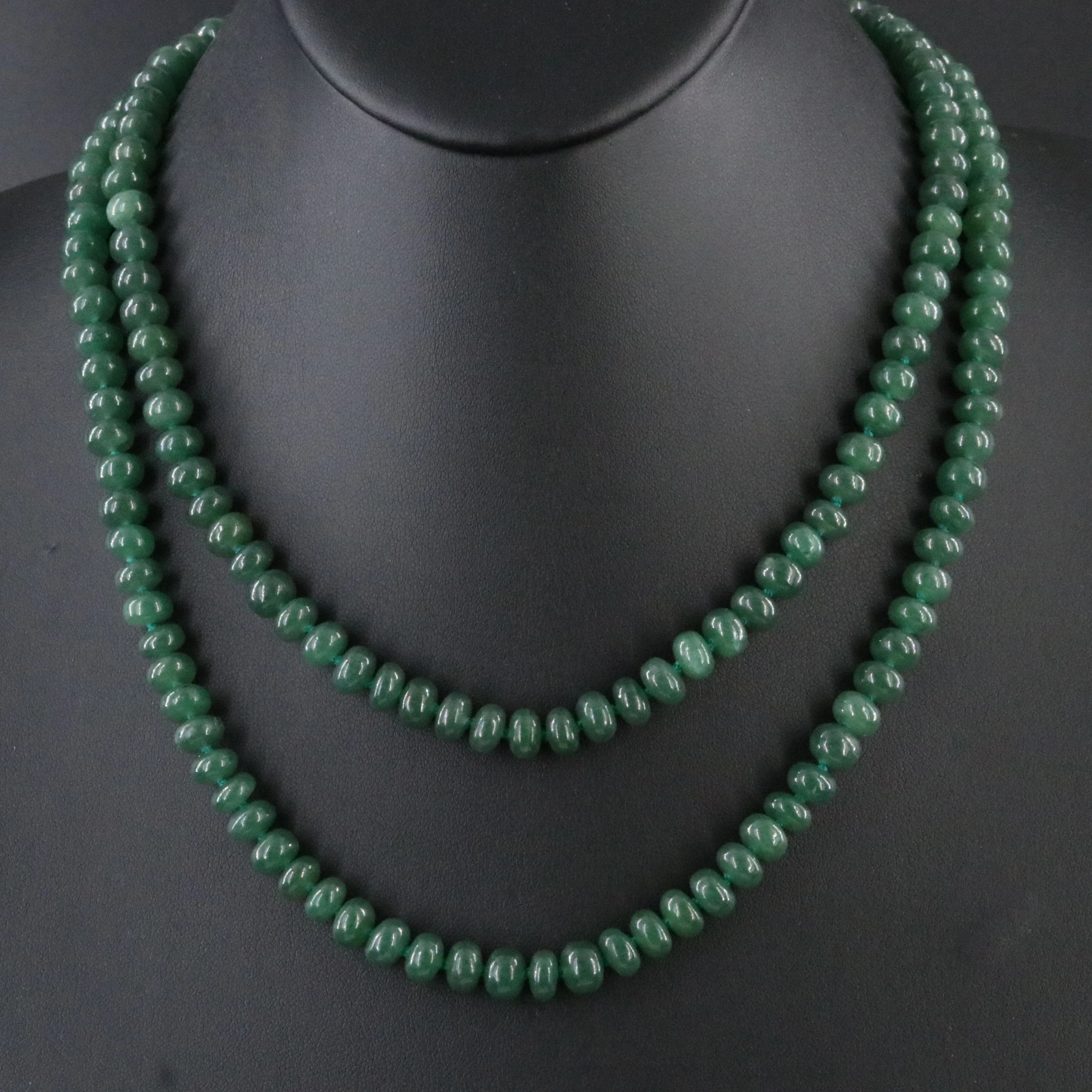 Sheryl Lowe Aventurine Necklace with Sterling Diamond Clasp
