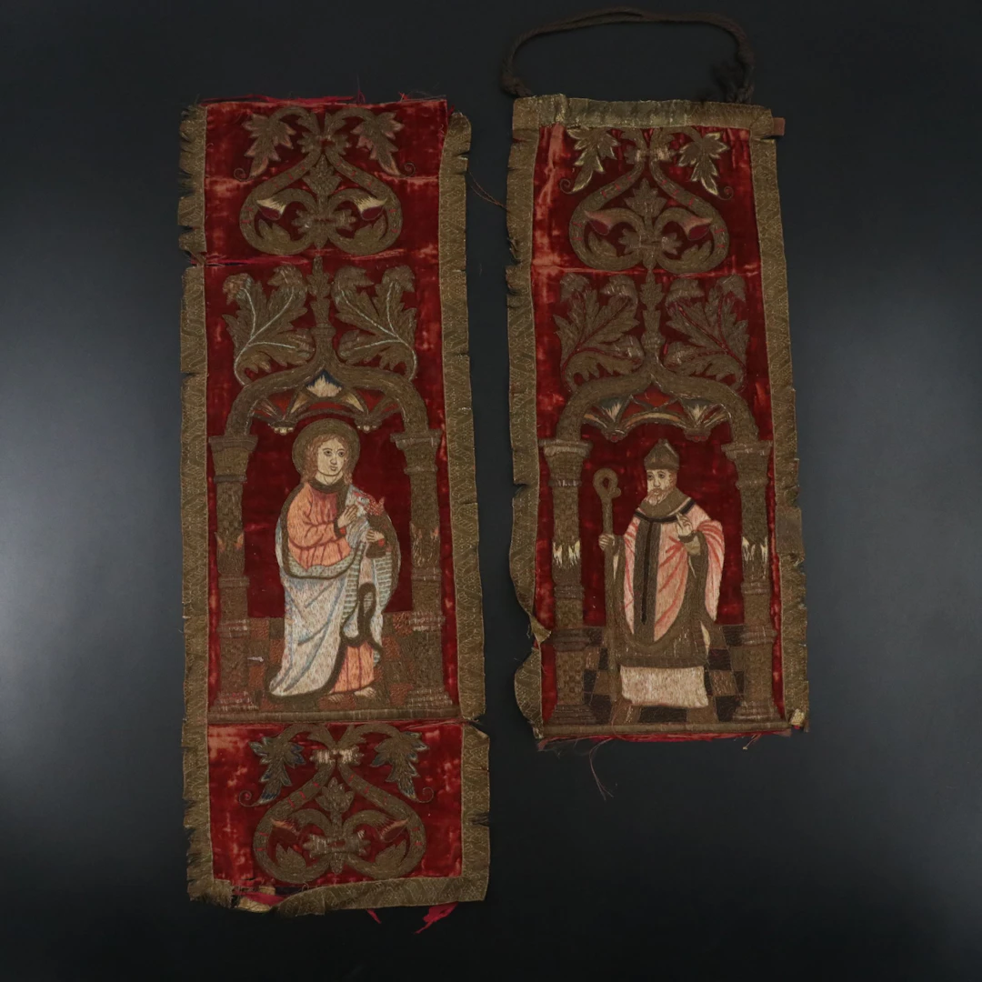Antique European Renaissance Biblical Textile Fragments, Circa 16th Century