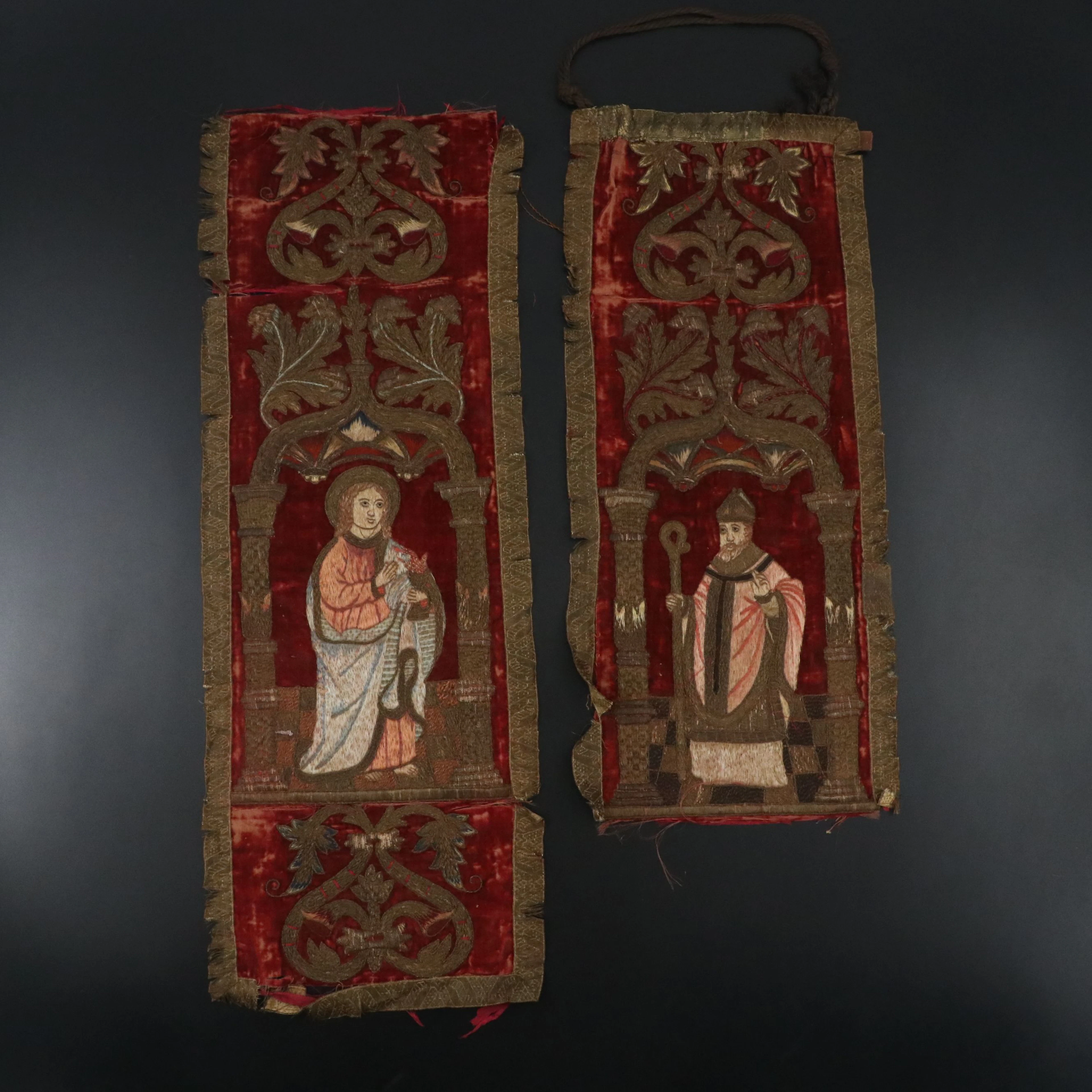 Antique European Renaissance Biblical Textile Fragments, Circa 16th Century