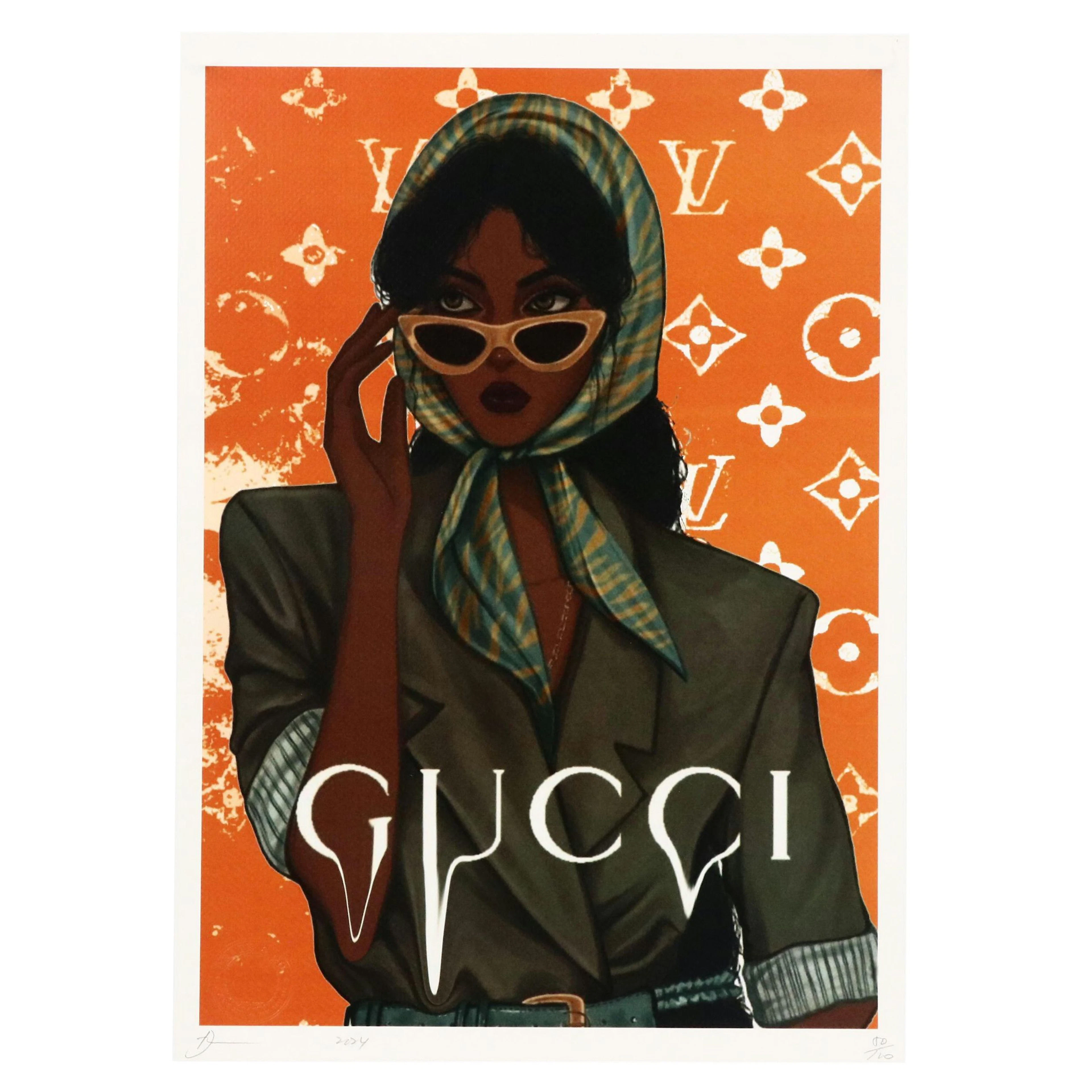 Death NYC Graphic Digital Print Featuring Gucci x Louis Vuitton, 2024