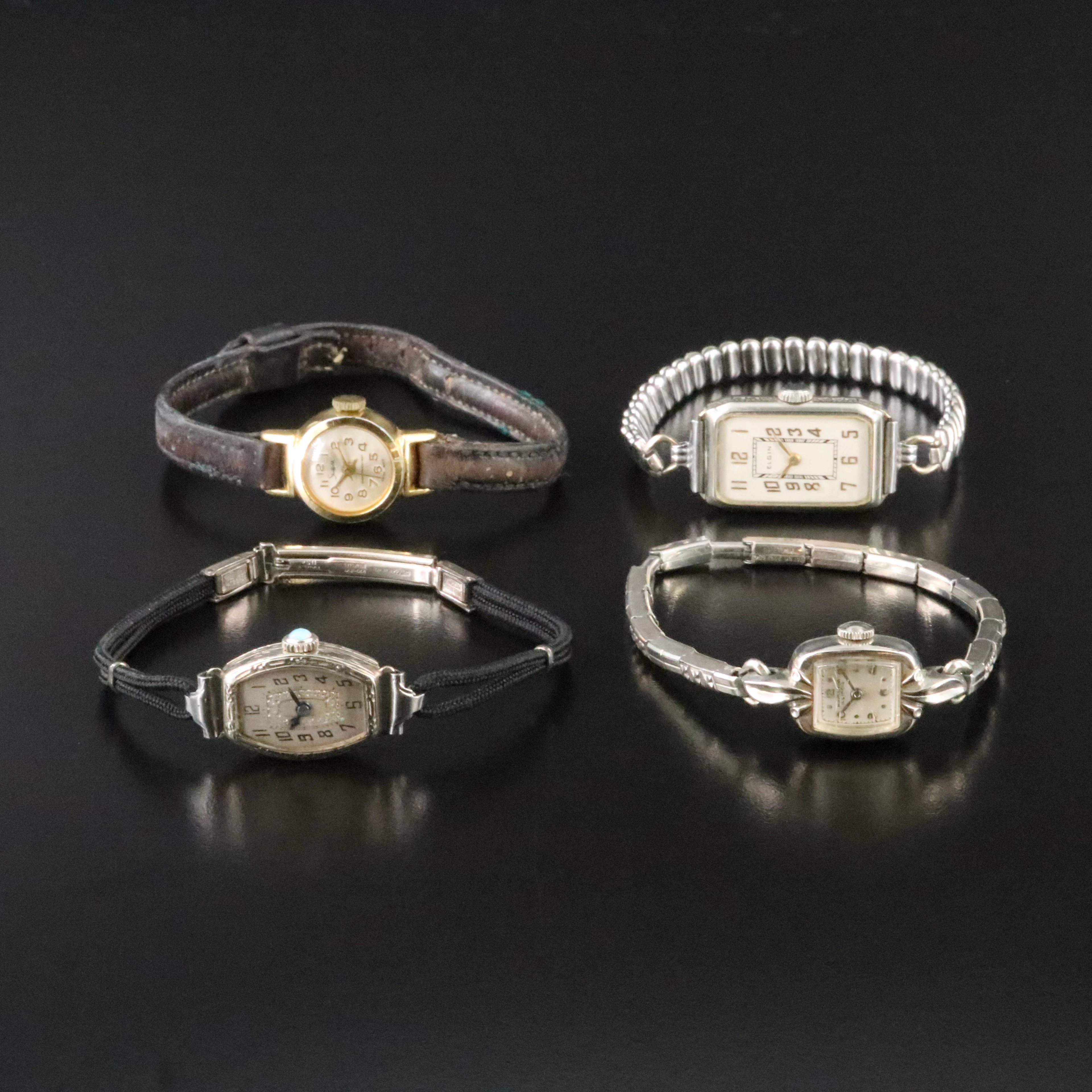 Collection of Vintage Mechanical Dress Watches Featuring Sheffield