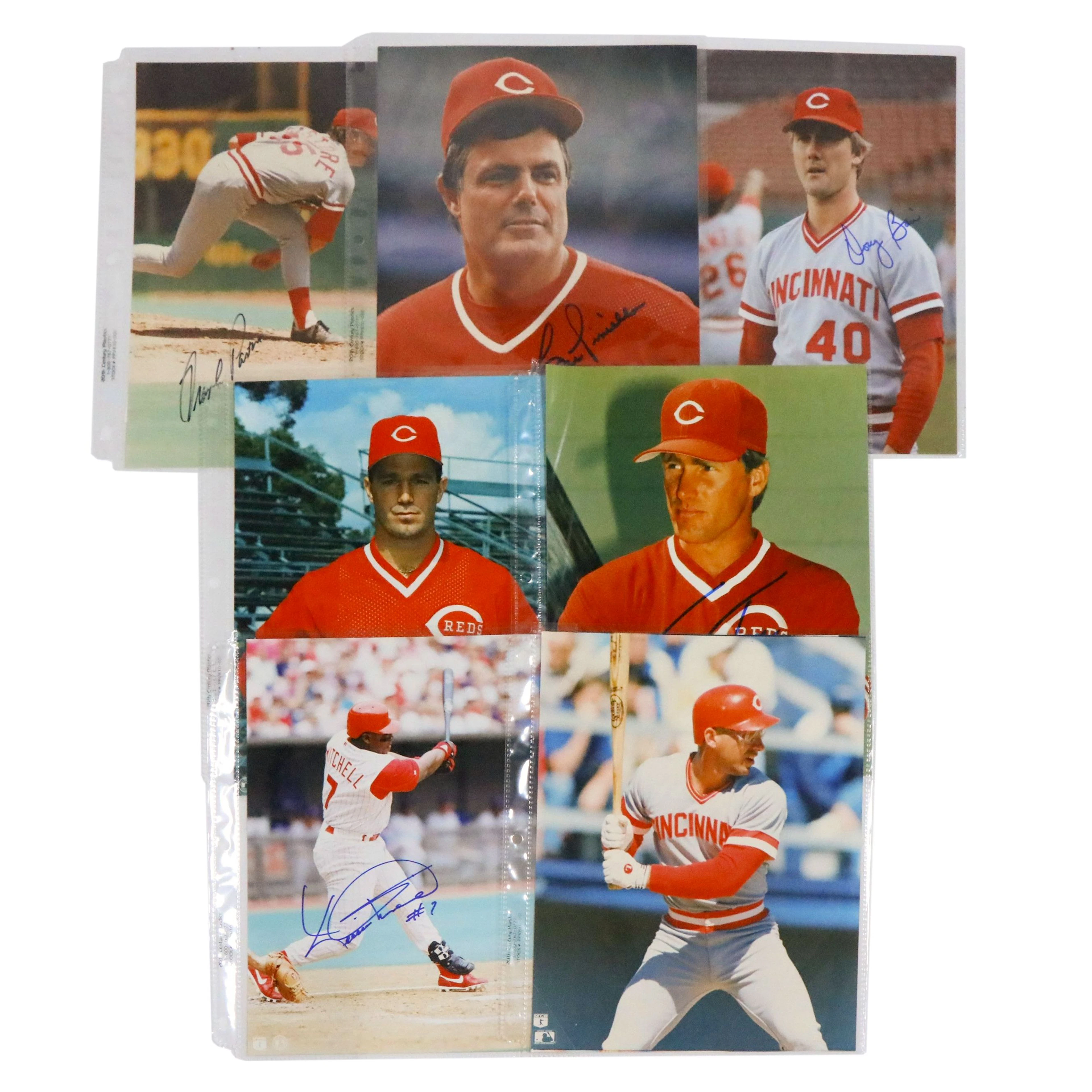 Lou Piniella, Kevin Mitchell, and Other Signed Cincinnati Reds Baseball Prints