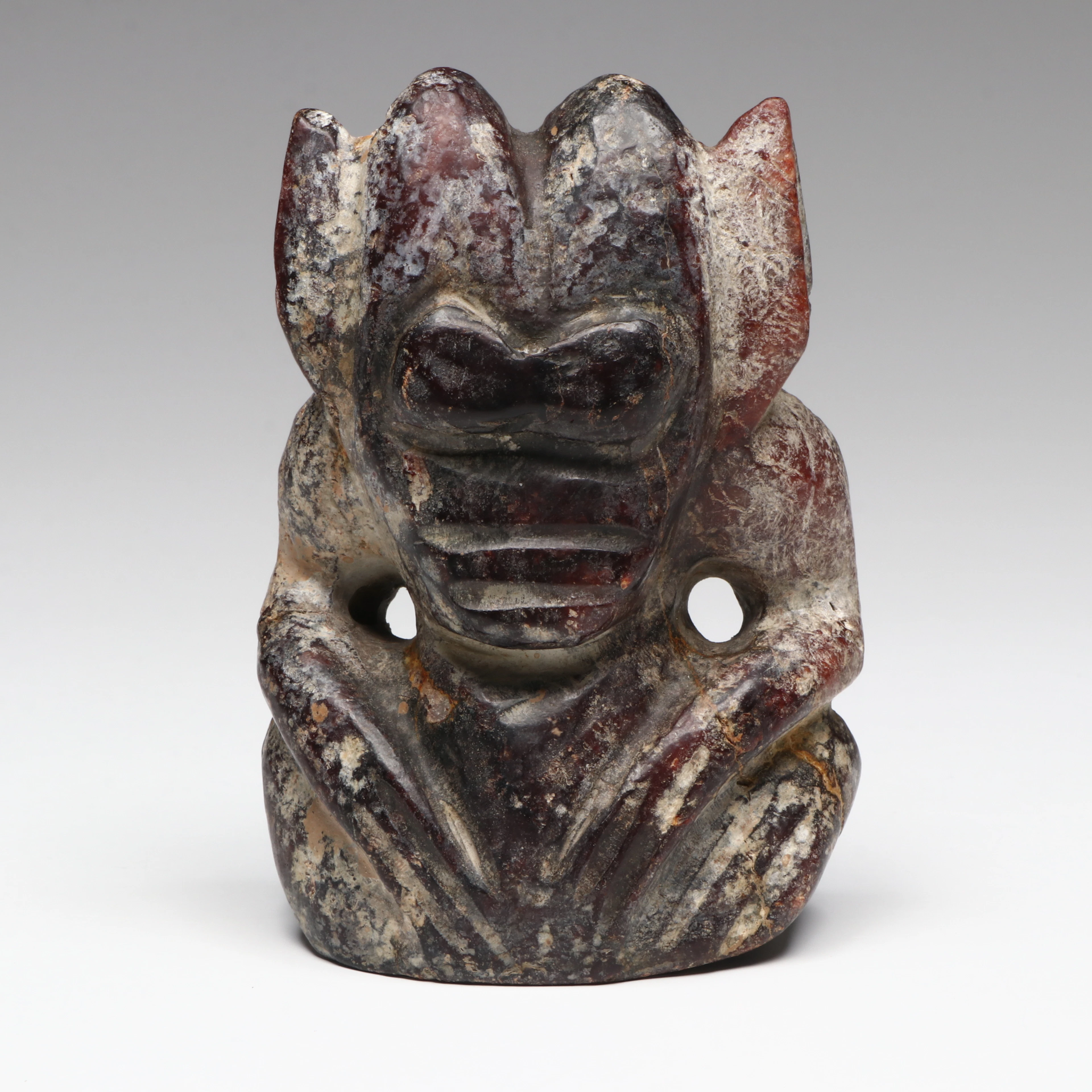 Chinese Hongshan Archaistic Style Carved Shamanic Spirit Pendant