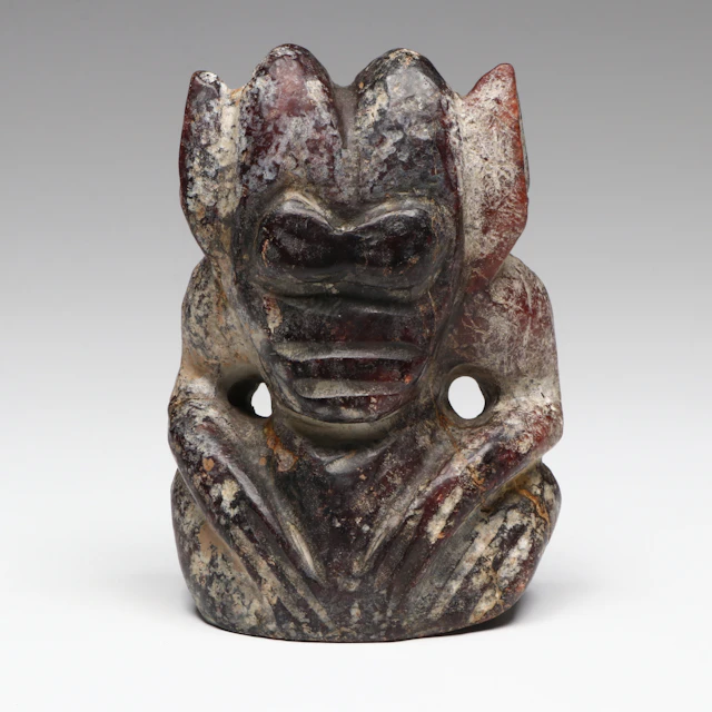 Chinese Hongshan Archaistic Style Carved Shamanic Spirit Pendant