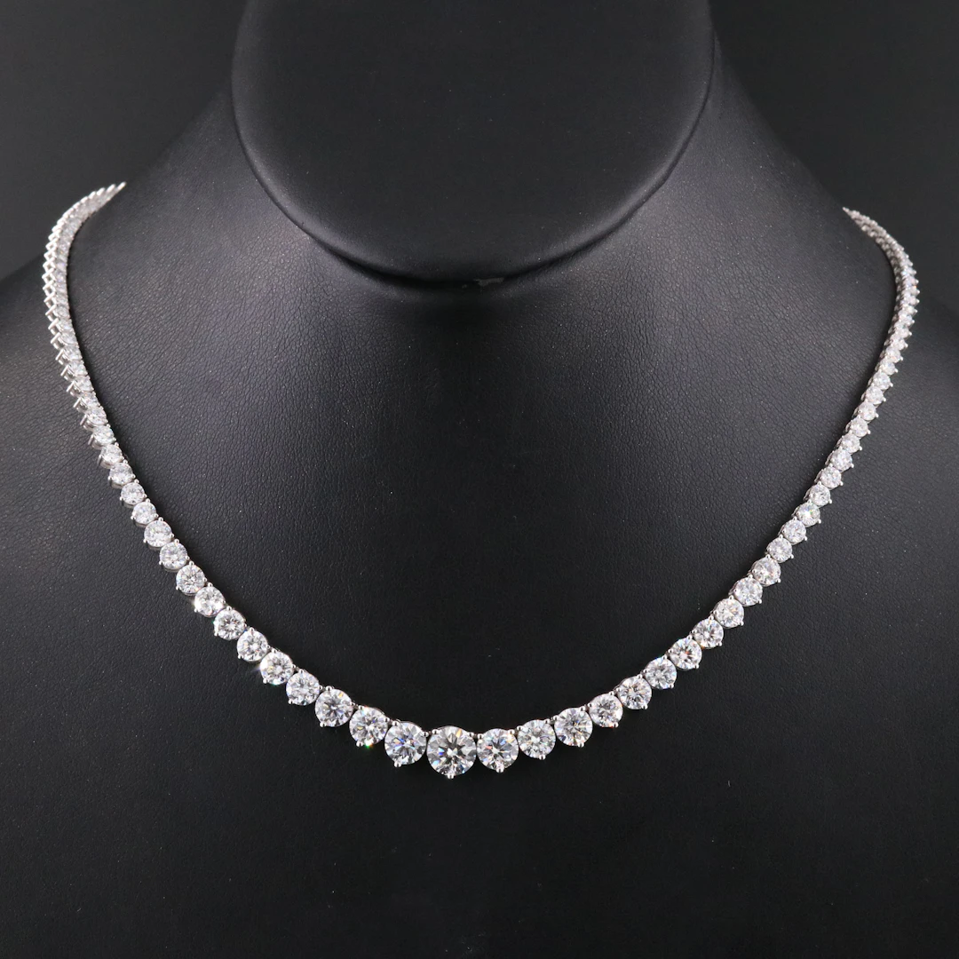 14K 20.76 CTW Lab Grown Diamond Rivière Necklace