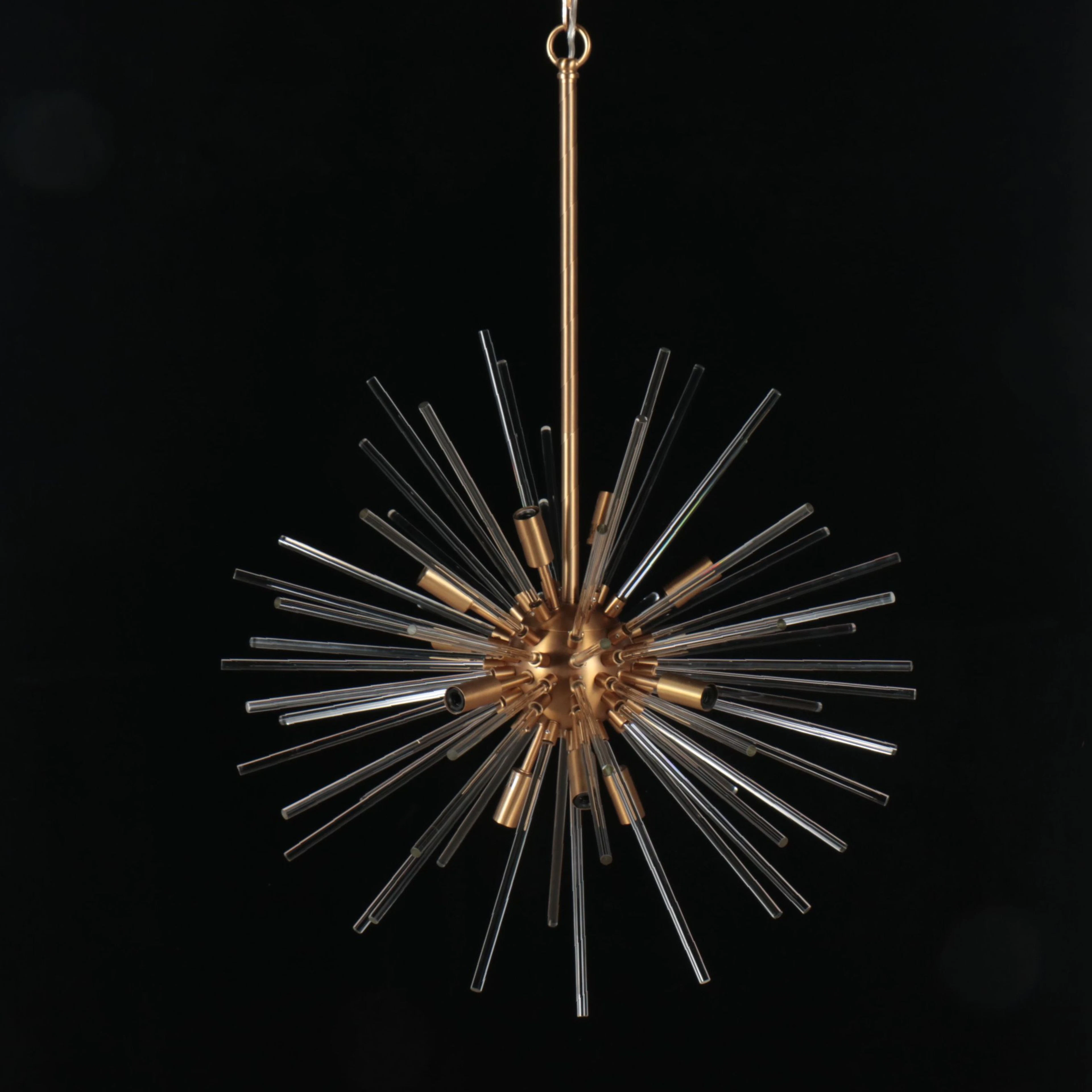 Satin Brass and Glass Sputnik Pendant, 21st Century