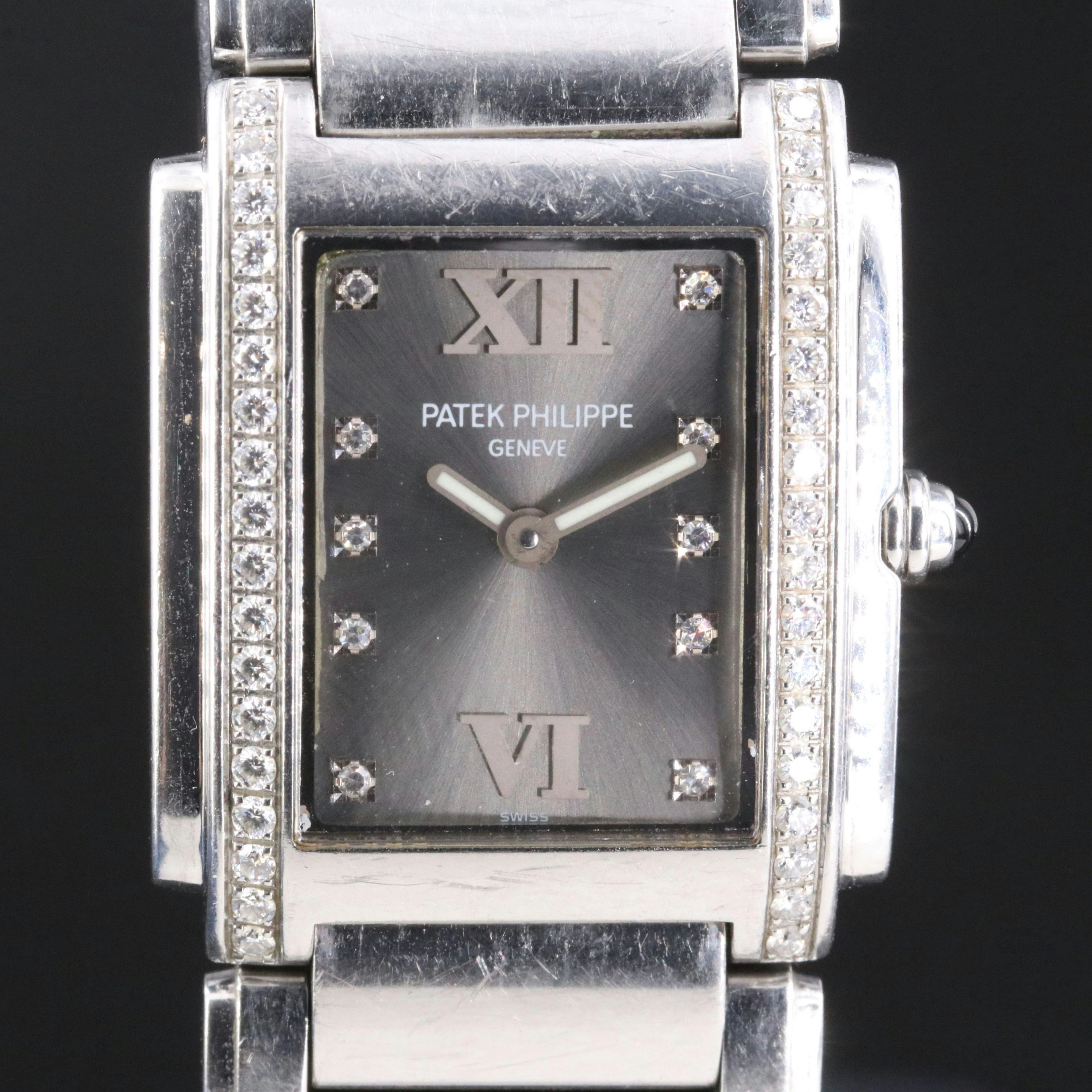 Patek Philippe Twenty~4 ref.4910/010 Factory Diamond Quartz Watch c.2002