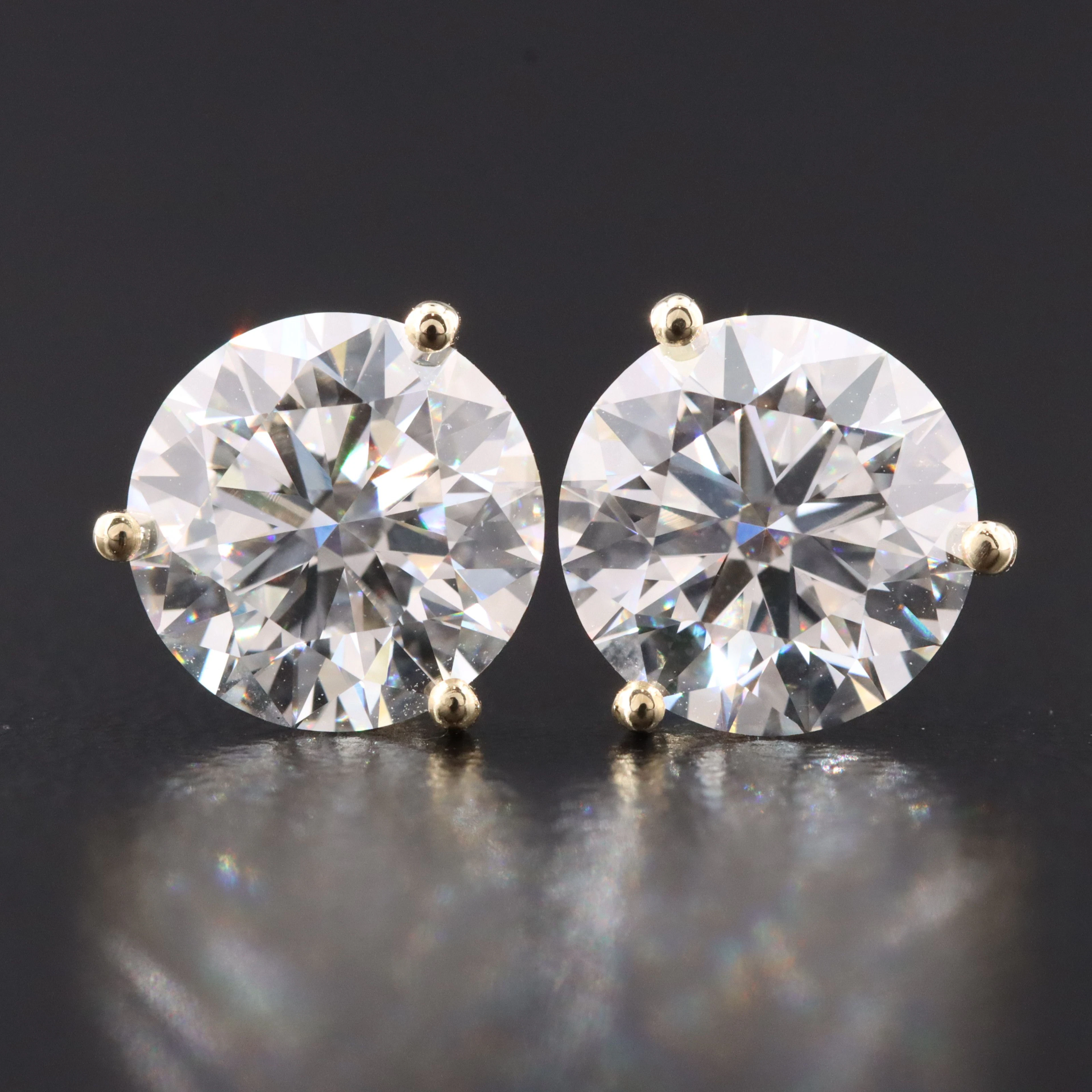 14K 4.06 CTW Lab Grown Diamond Stud Earrings with IGI Reports
