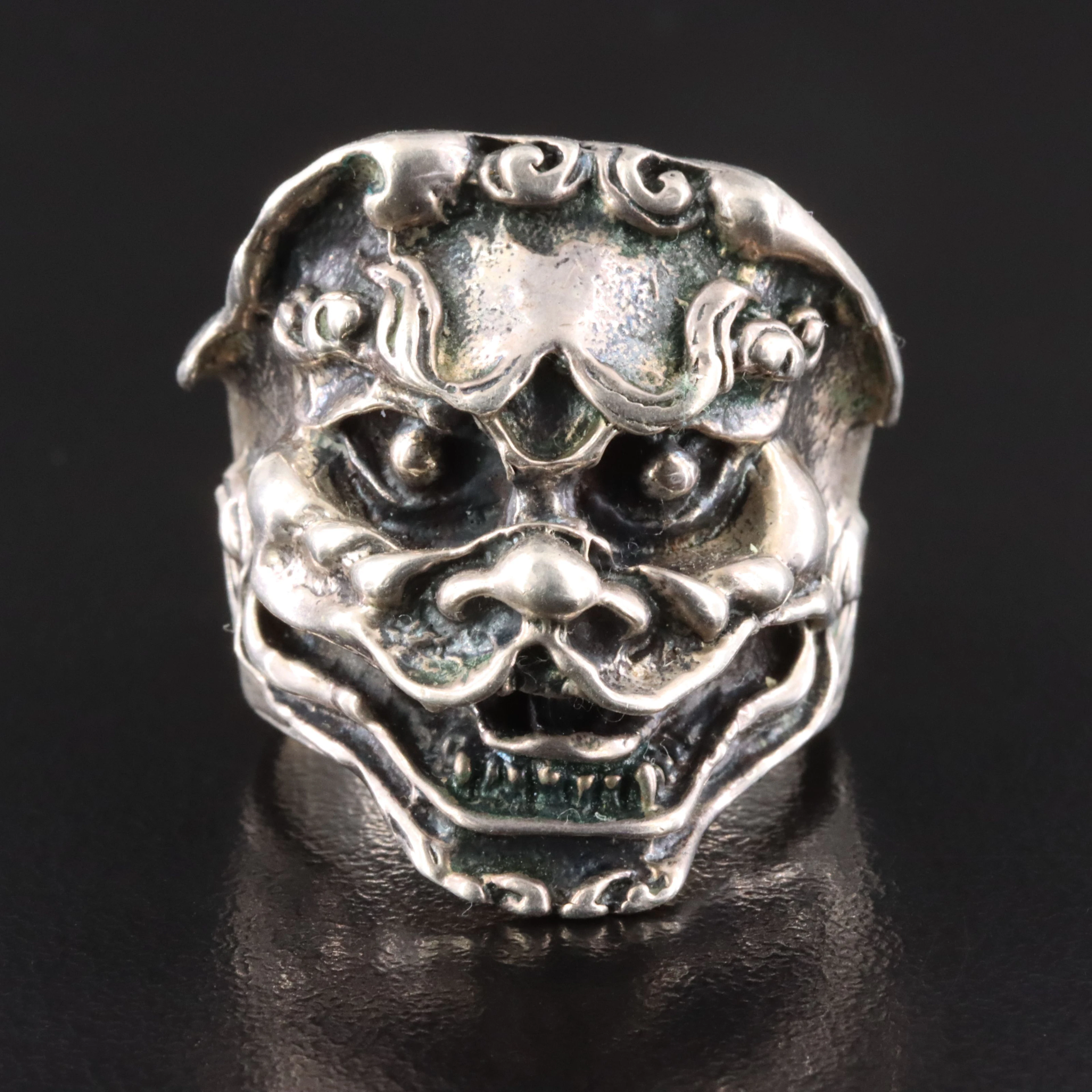 Sterling Eastern Guardian Lion Ring