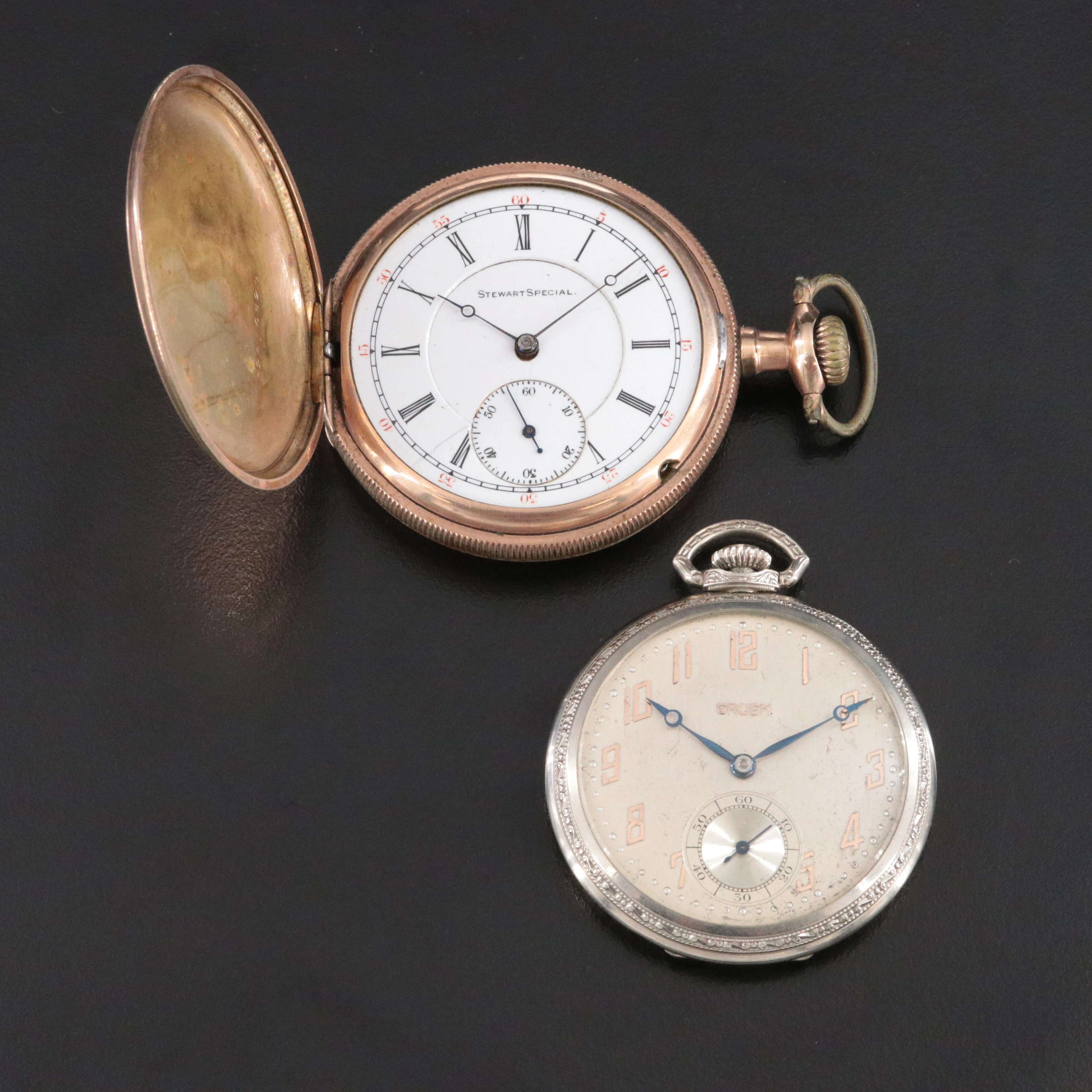 Gruen & Stewart Special Gold Filled Pocket Watches.