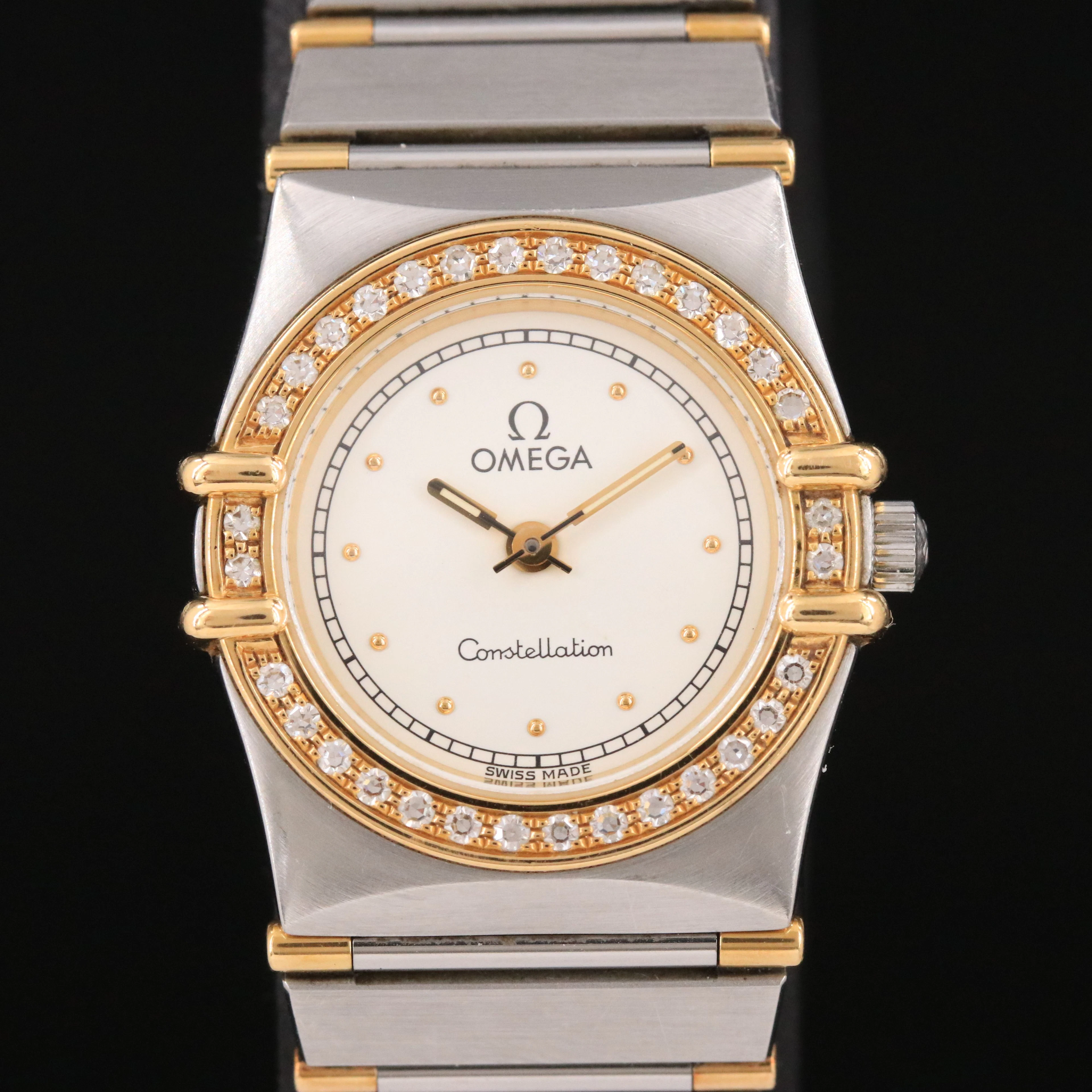 Omega Constellation 18K and Stainless Steel Mother-of- Pearl Quartz Dress Watch