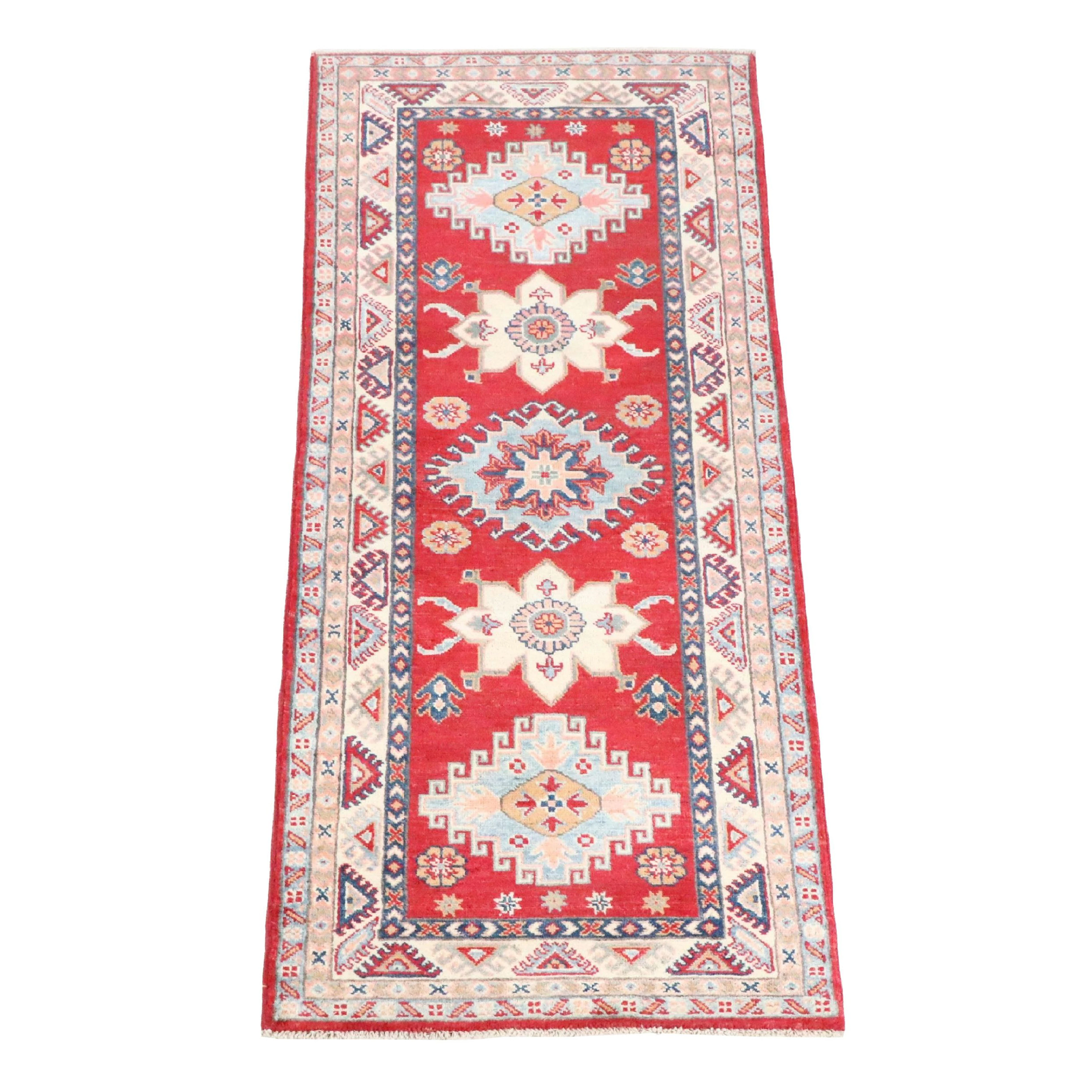 2'7 x 6'7 Hand-Knotted Pakistani Kazak Carpet Runner