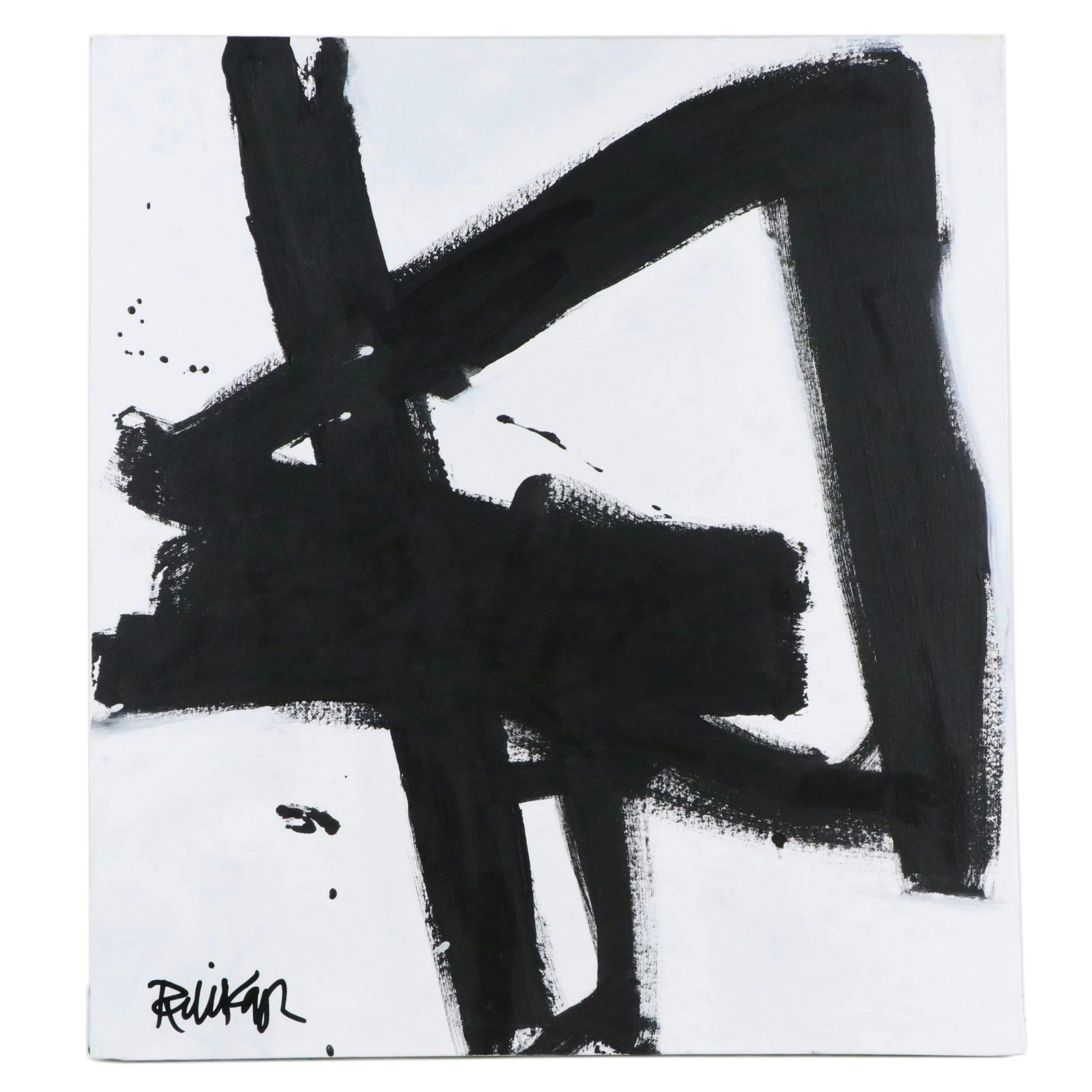 Robbie Kemper Abstract Acrylic Painting "Angle Triangle," 21st Century
