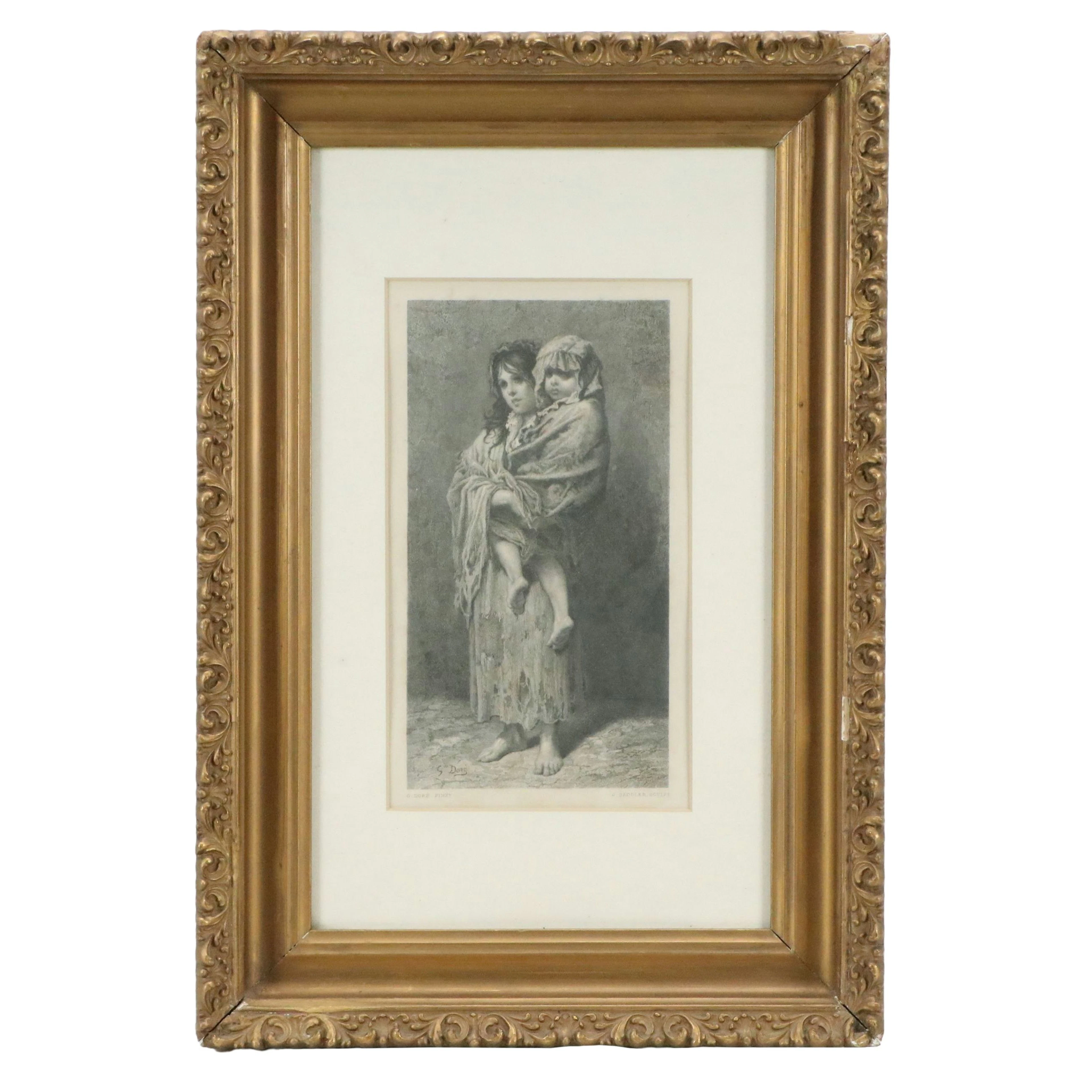John Saddler Engraving After Gustave Doré "Homeless," Late 19th Century