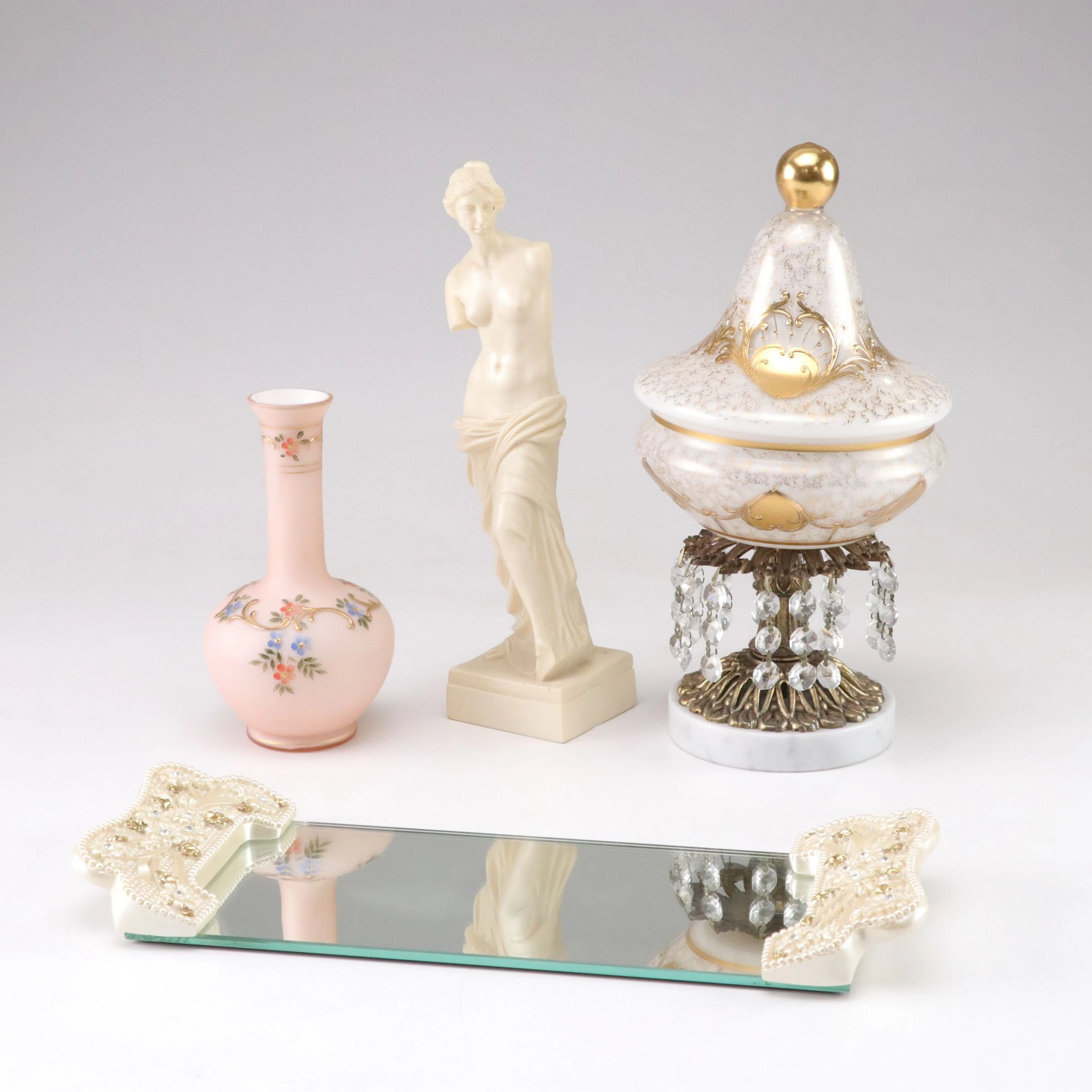 Resin Venus de Milo Figurine, Italian Style Covered Candy Dish, and More