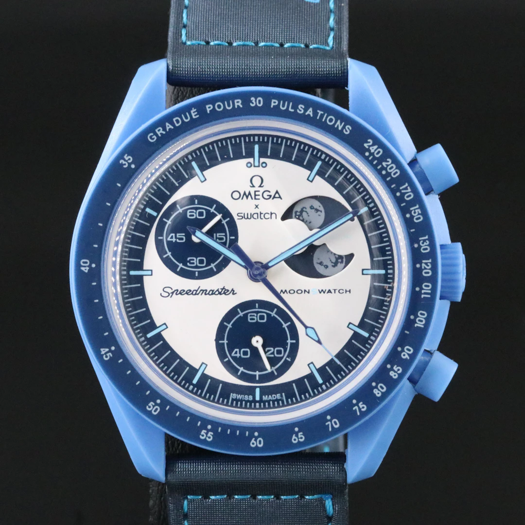 Omega x Swatch Speed Master Mission to the Super Blue Moon Phase Quartz Watch
