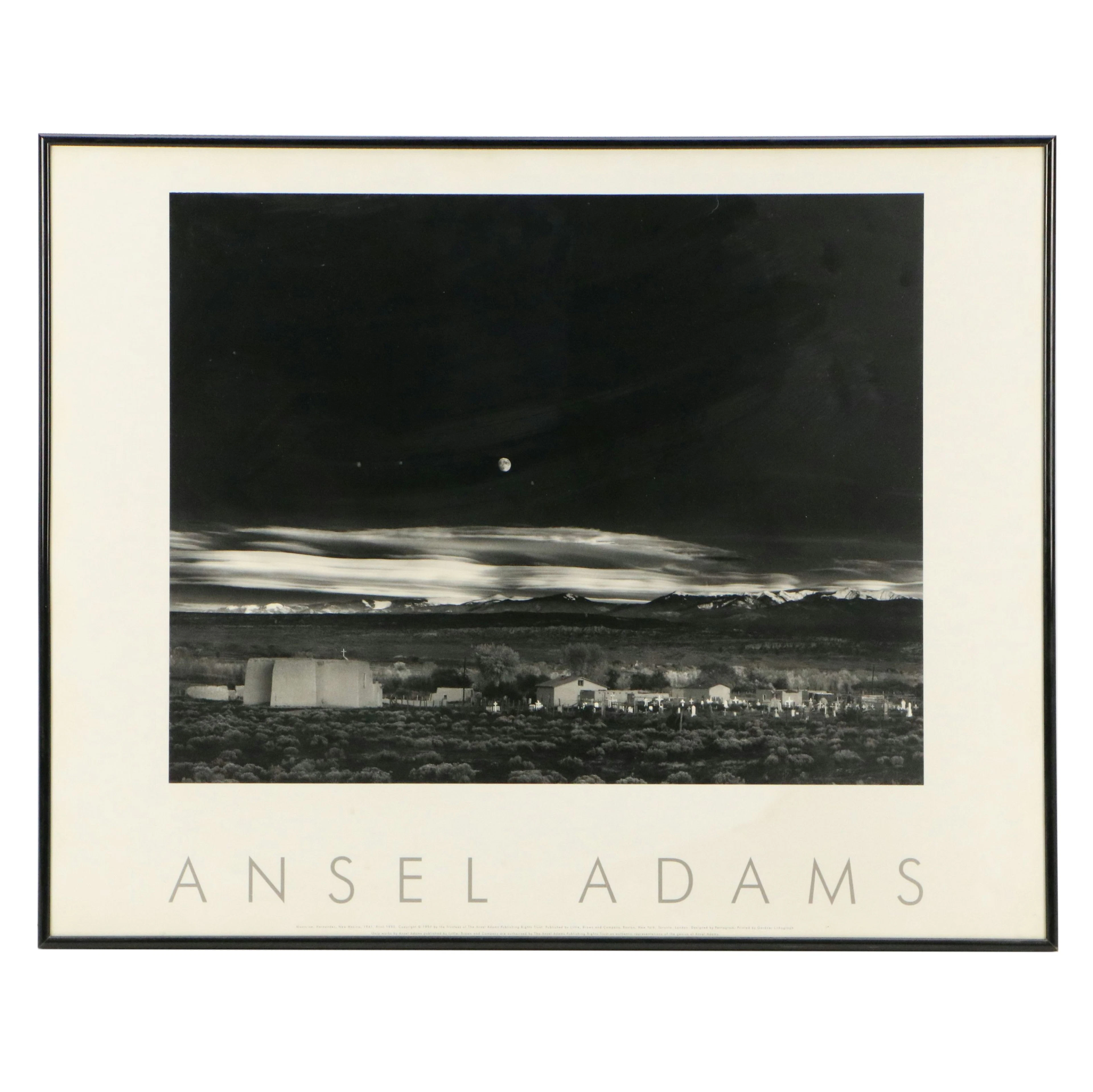After Ansel Adams Offset Lithograph "Moonrise," 1995