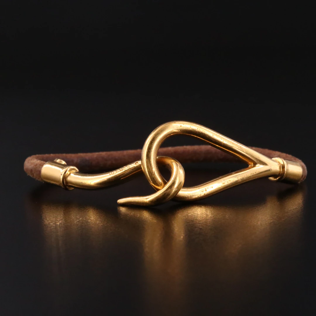 Hermès Jumbo Hook Leather Bracelet