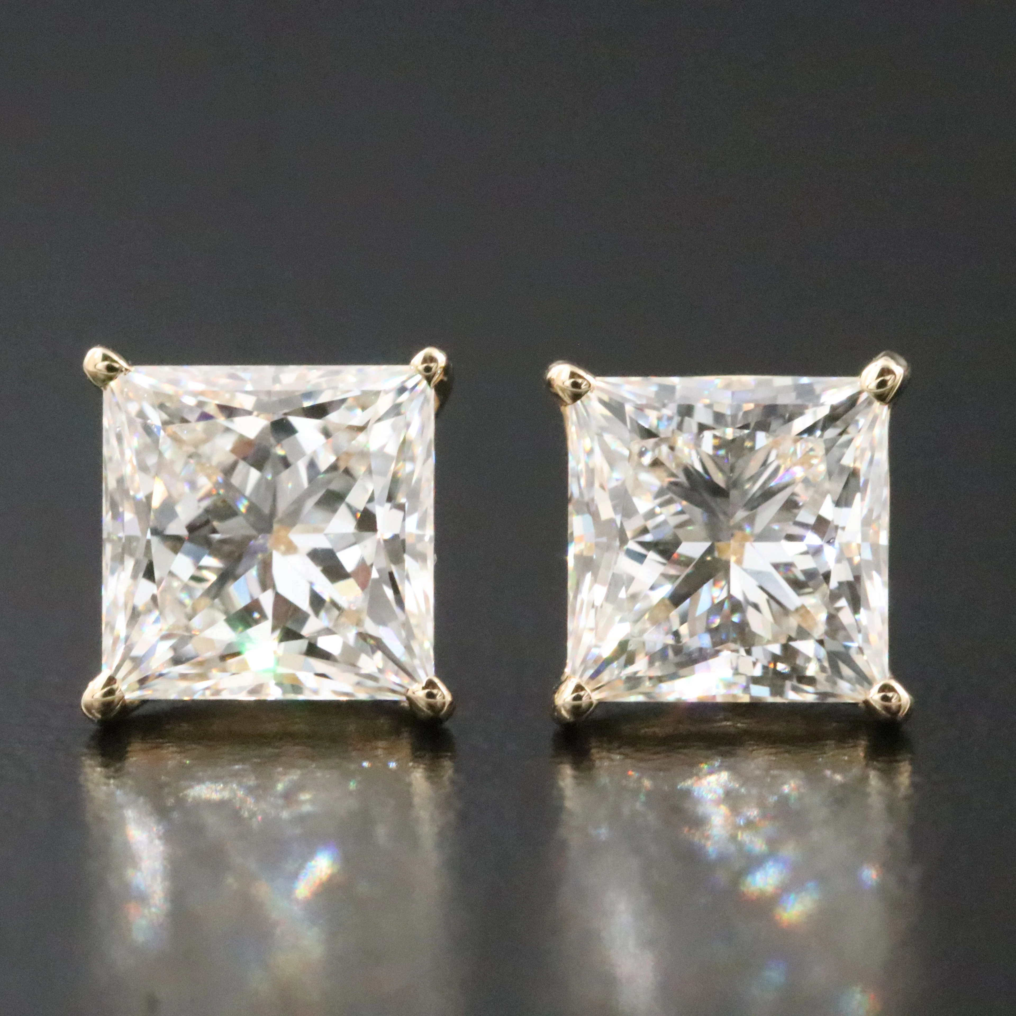 14K 4.12 CTW Lab Grown Diamond Solitaire Earrings with Online IGI Reports