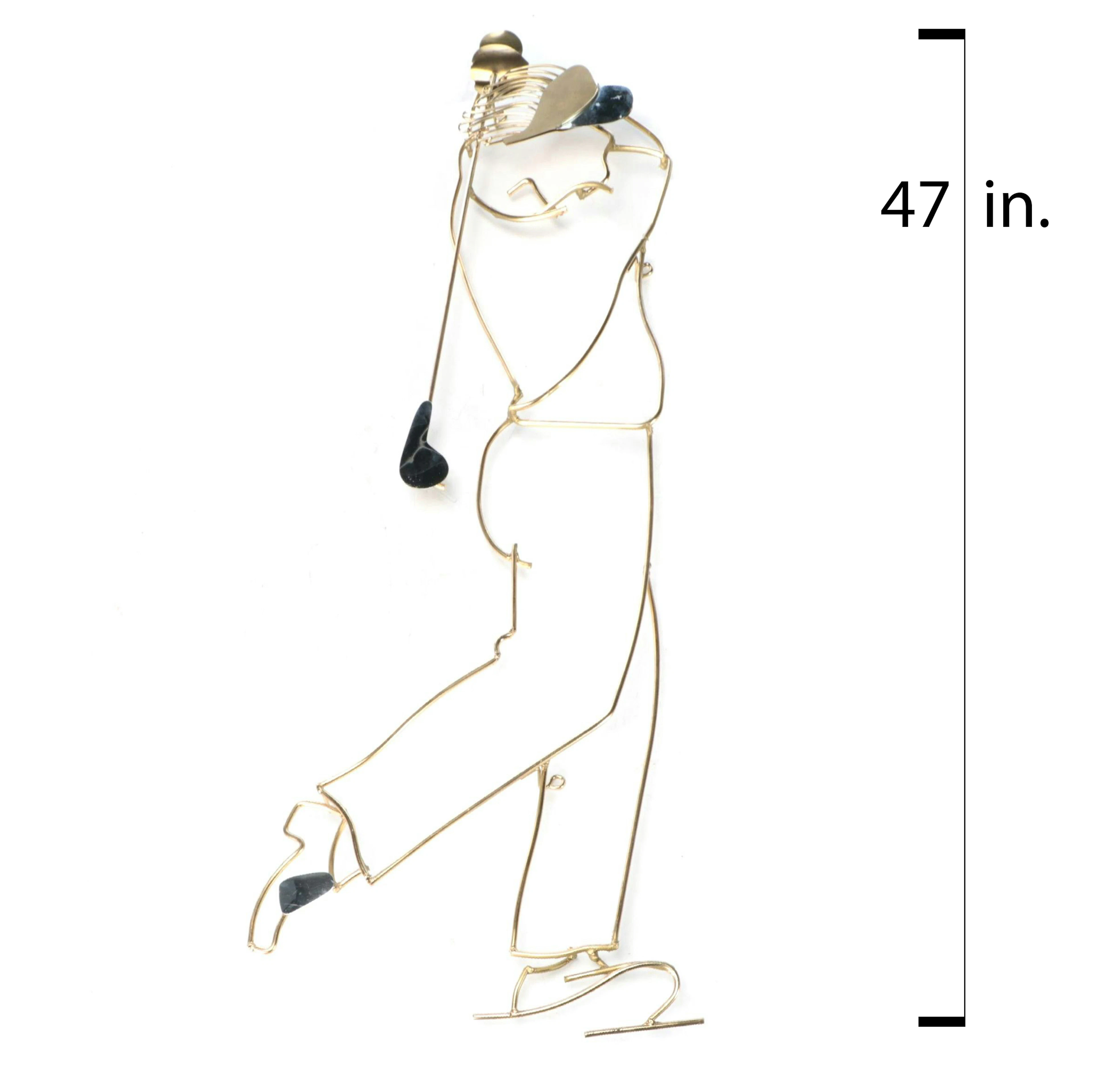 Curtis Jeré Brass and Steel Golfer Wall Sculpture