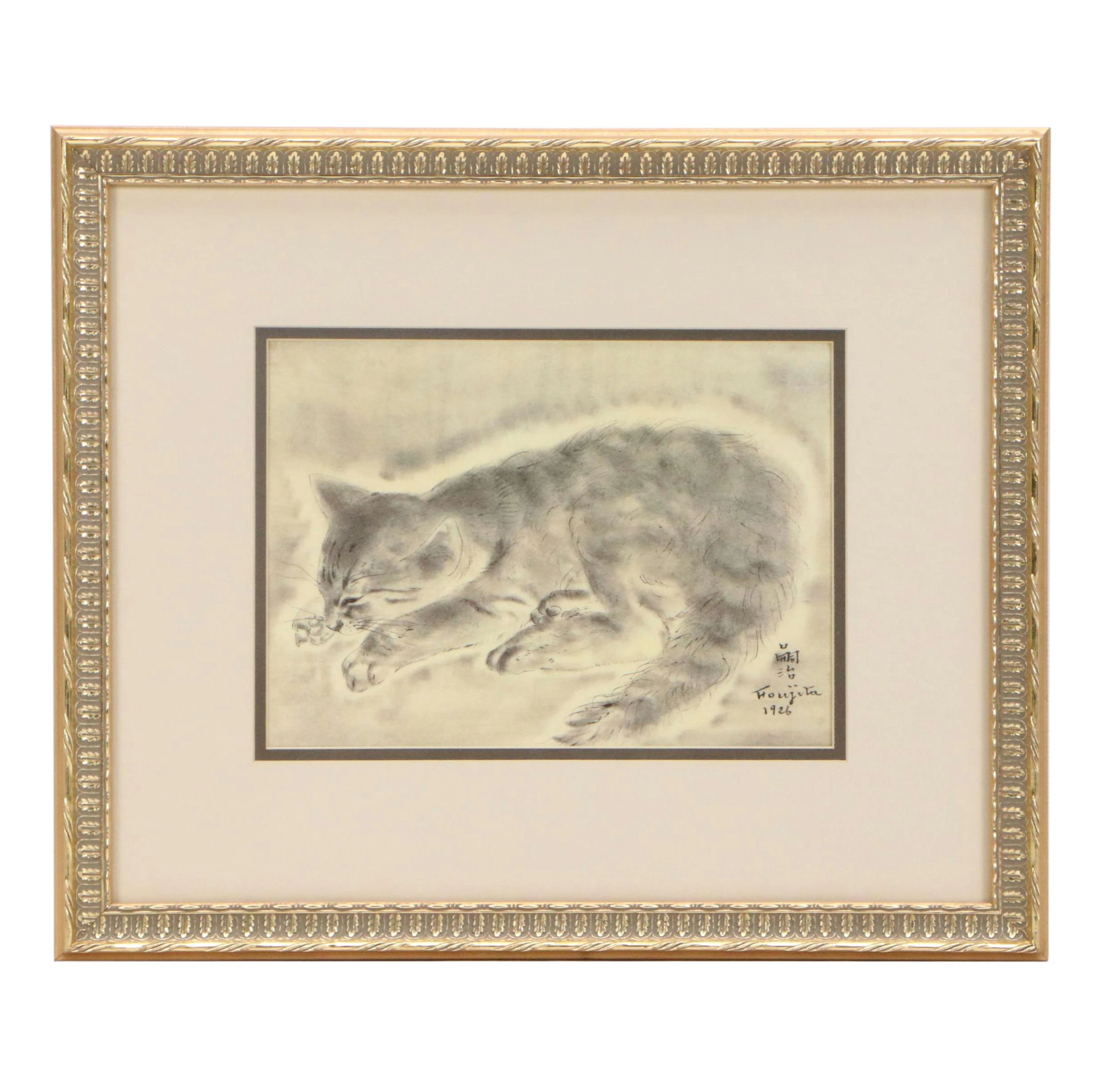Offset Lithograph After Léonard Tsuguharu Foujita "Petit Chat"