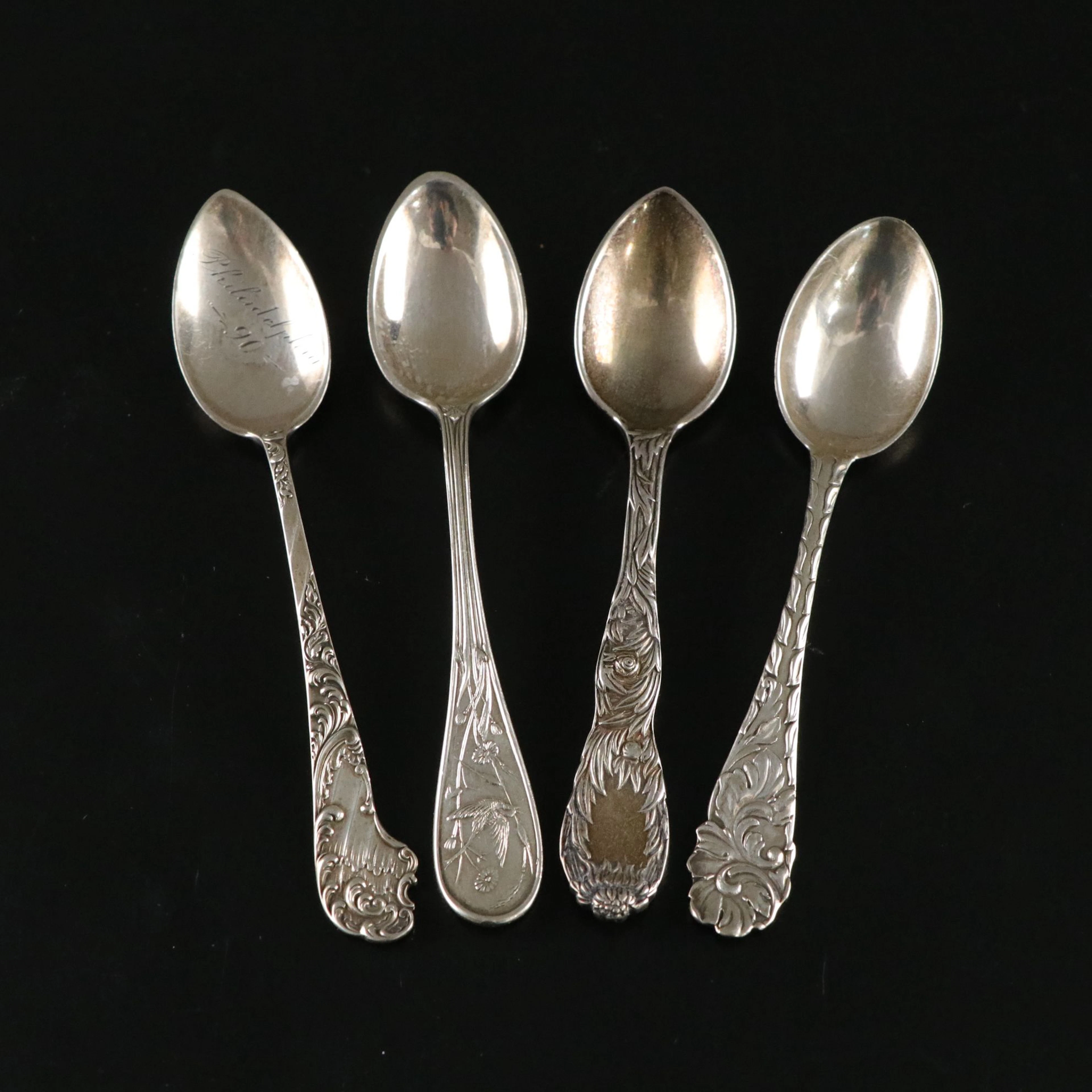 Four Sterling Silver Demitasse Spoons with Tiffany & Co. and More