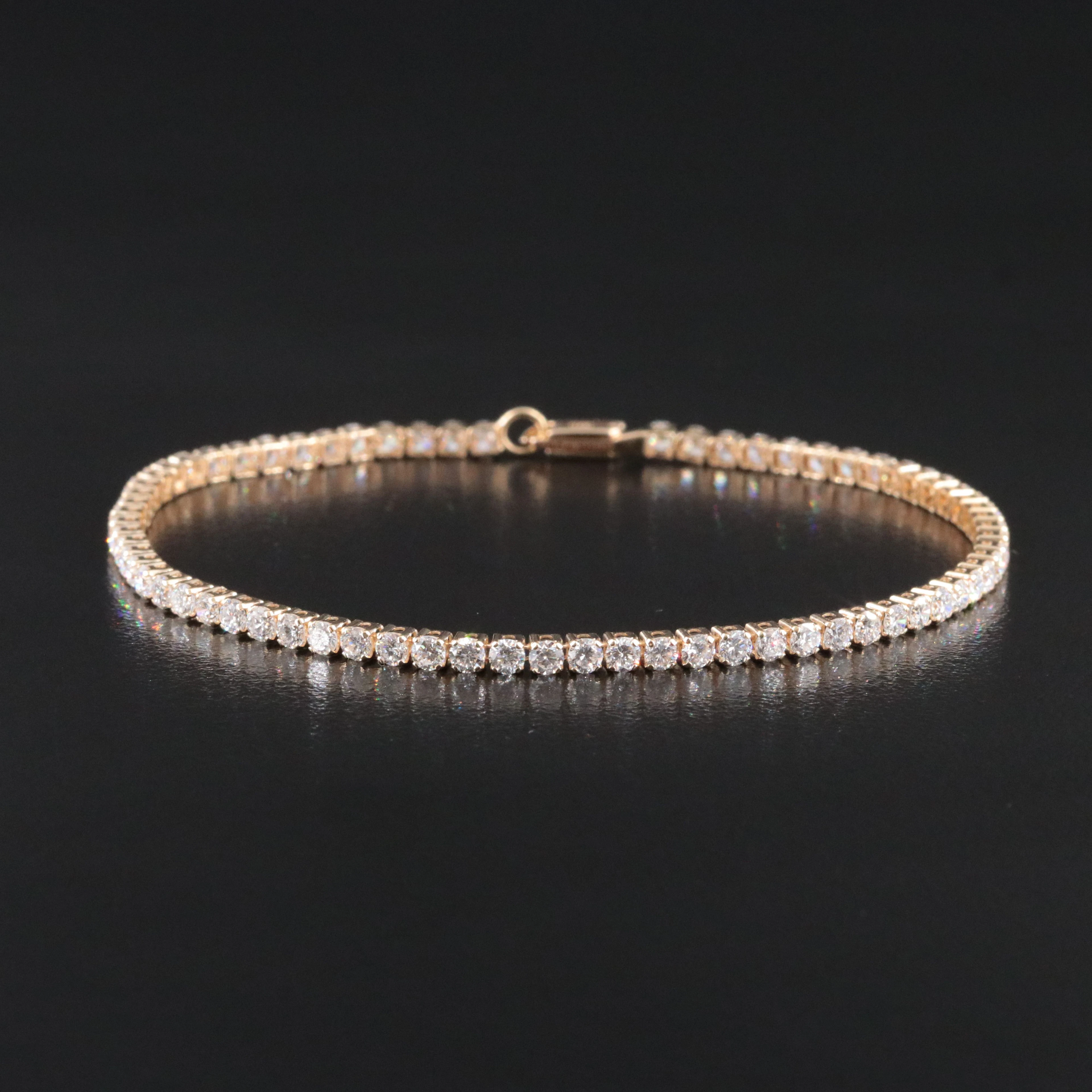 14K 3.19 CTW Lab Grown Diamond Line Bracelet with IGI Report