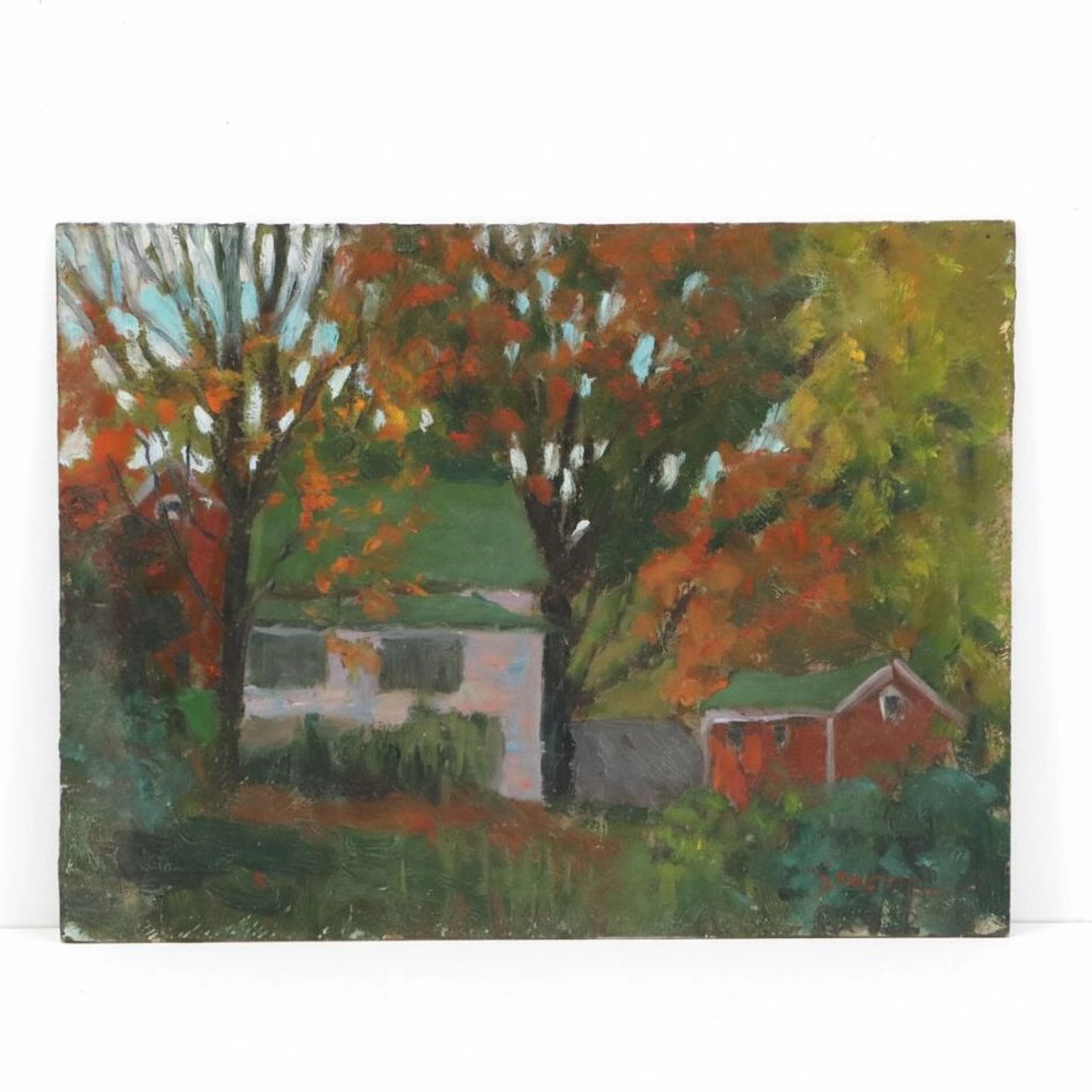 Richard Stalter Autumn Landscape Oil Painting, Mid to Late 20th Century