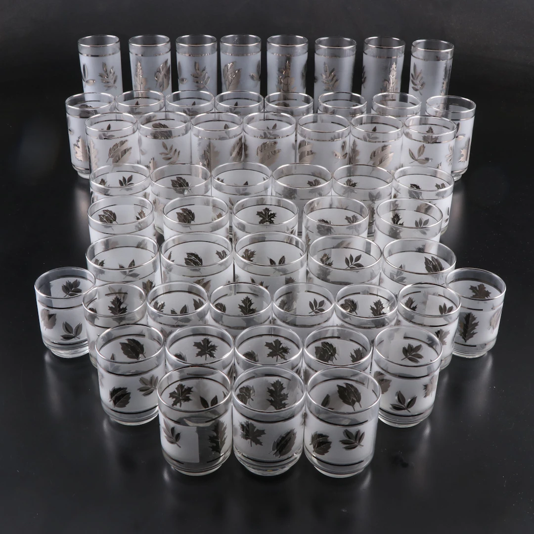 Libbey Glass Company "Silver Leaf" Flat Tumblers and More Glassware