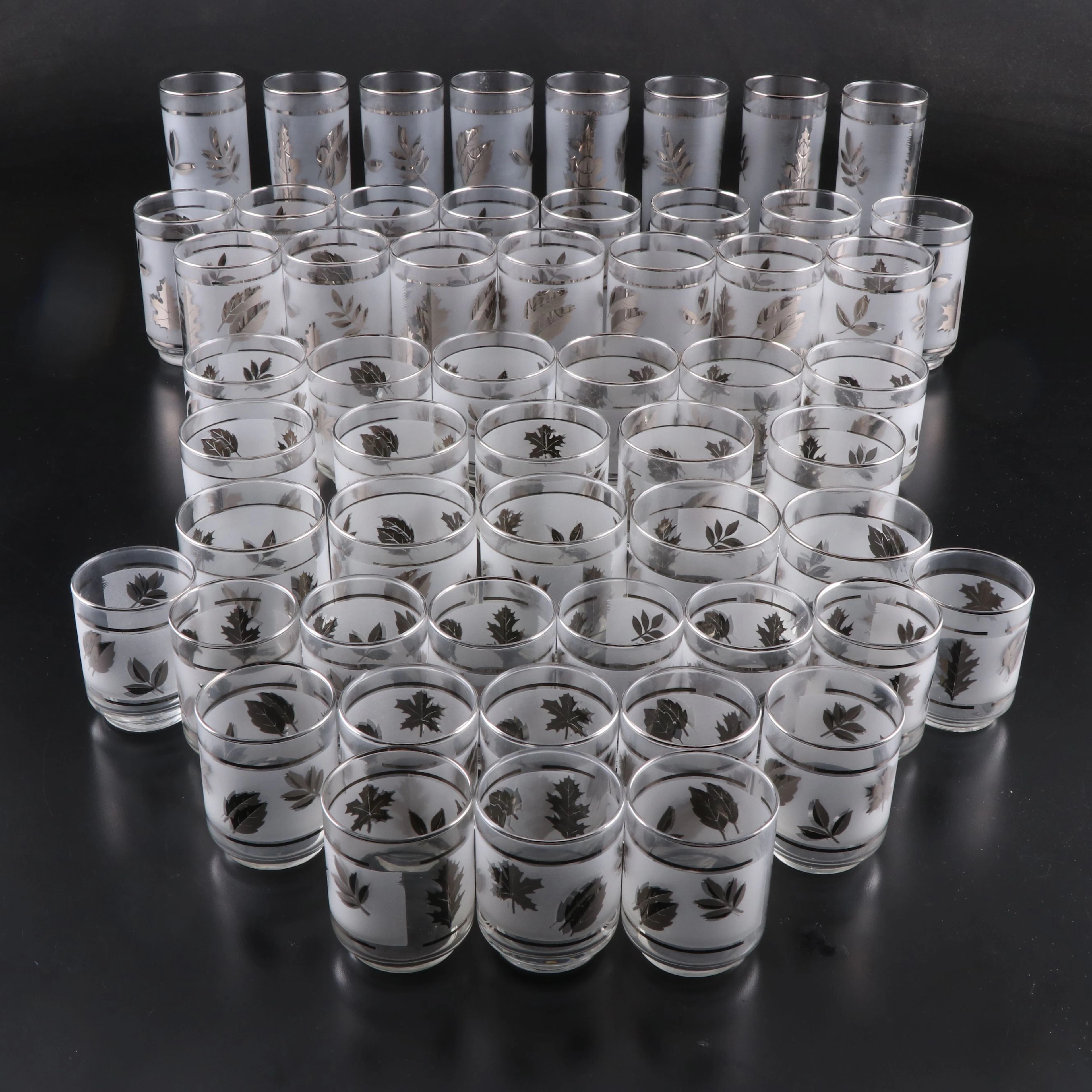 Libbey Glass Company "Silver Leaf" Flat Tumblers and More Glassware