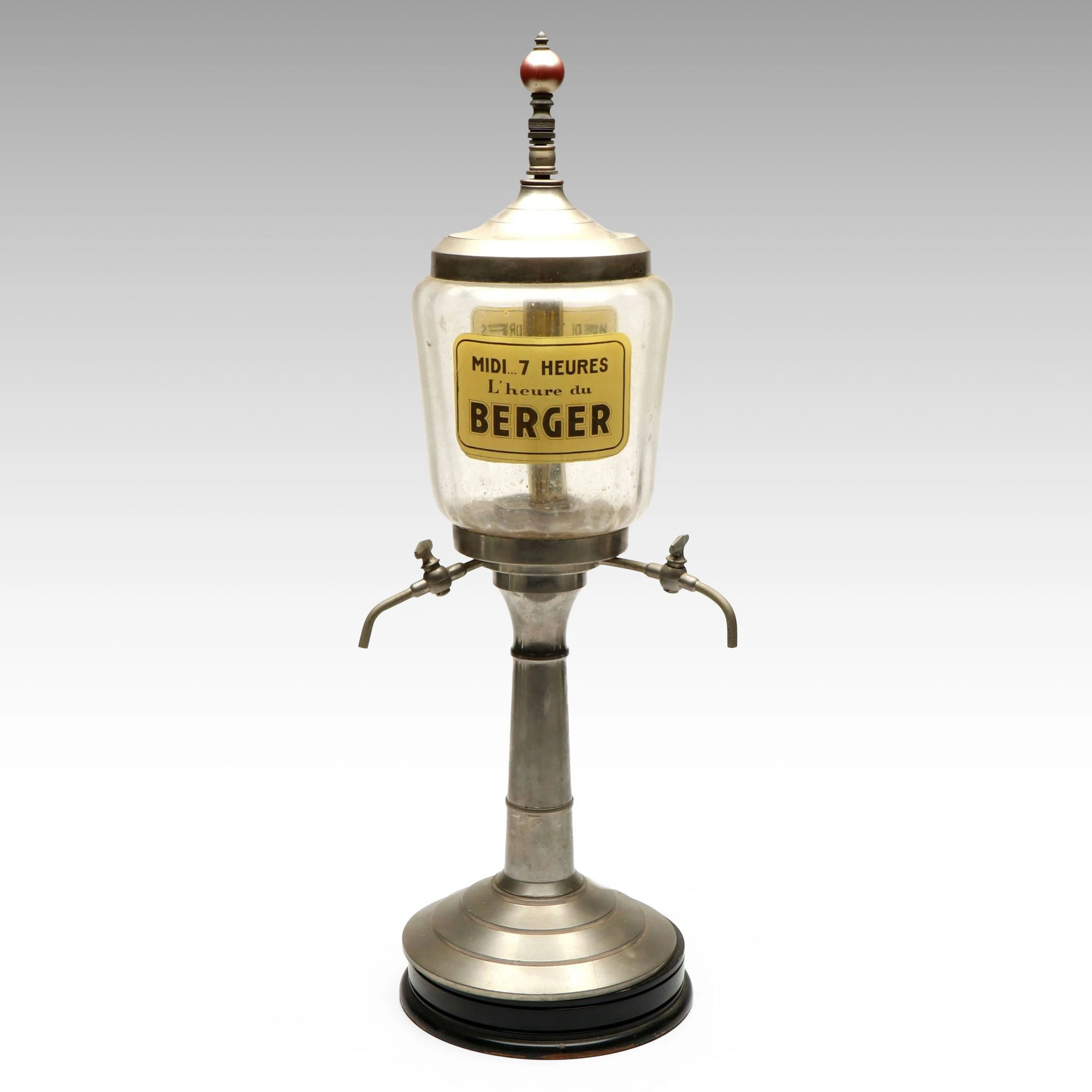 Berger "Midi...7 Heures" French Aperitif Absinthe Fountain, Early