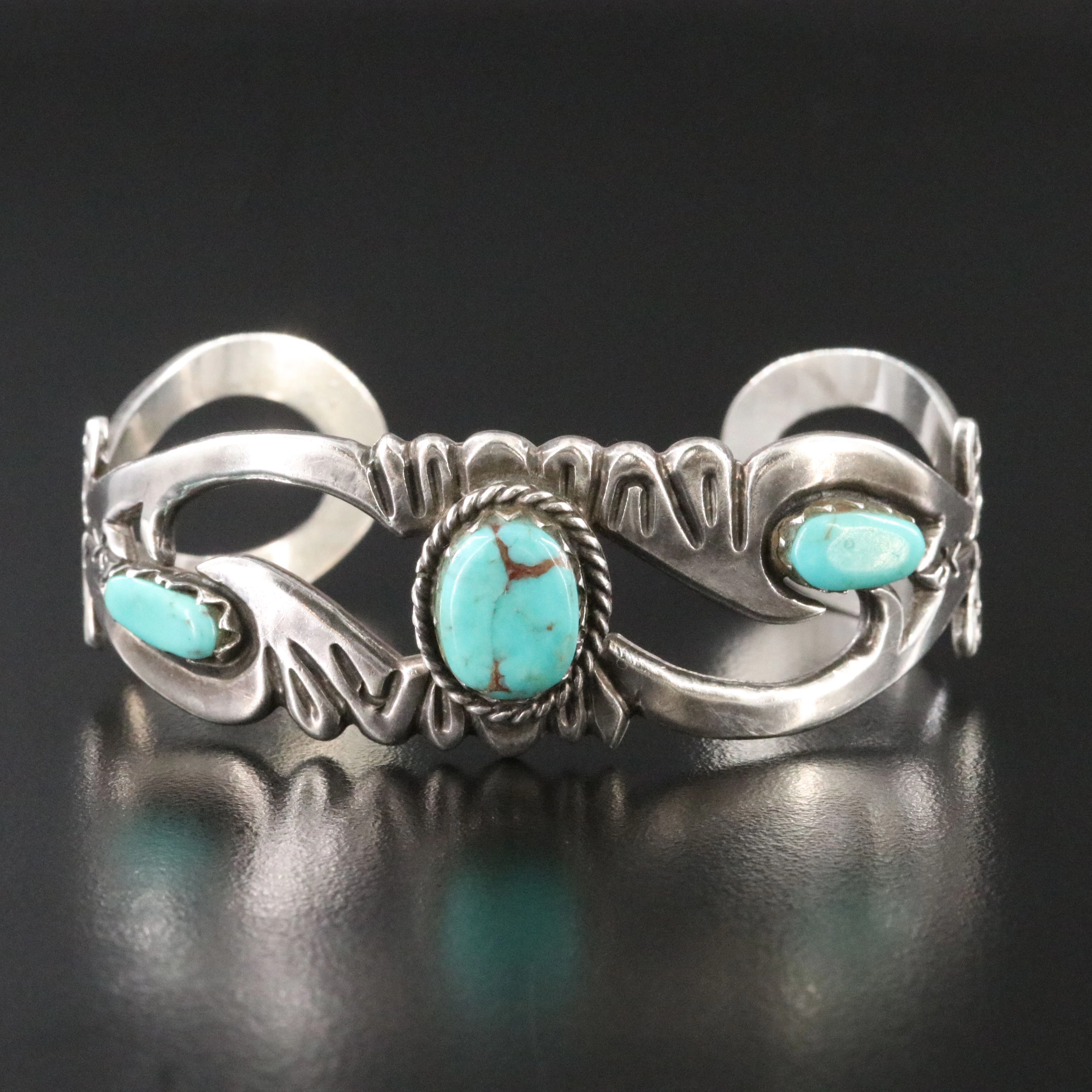Mexican Sterling Turquoise Cuff
